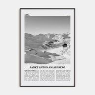 Sankt Anton am Arlberg Travel B&W Poster
