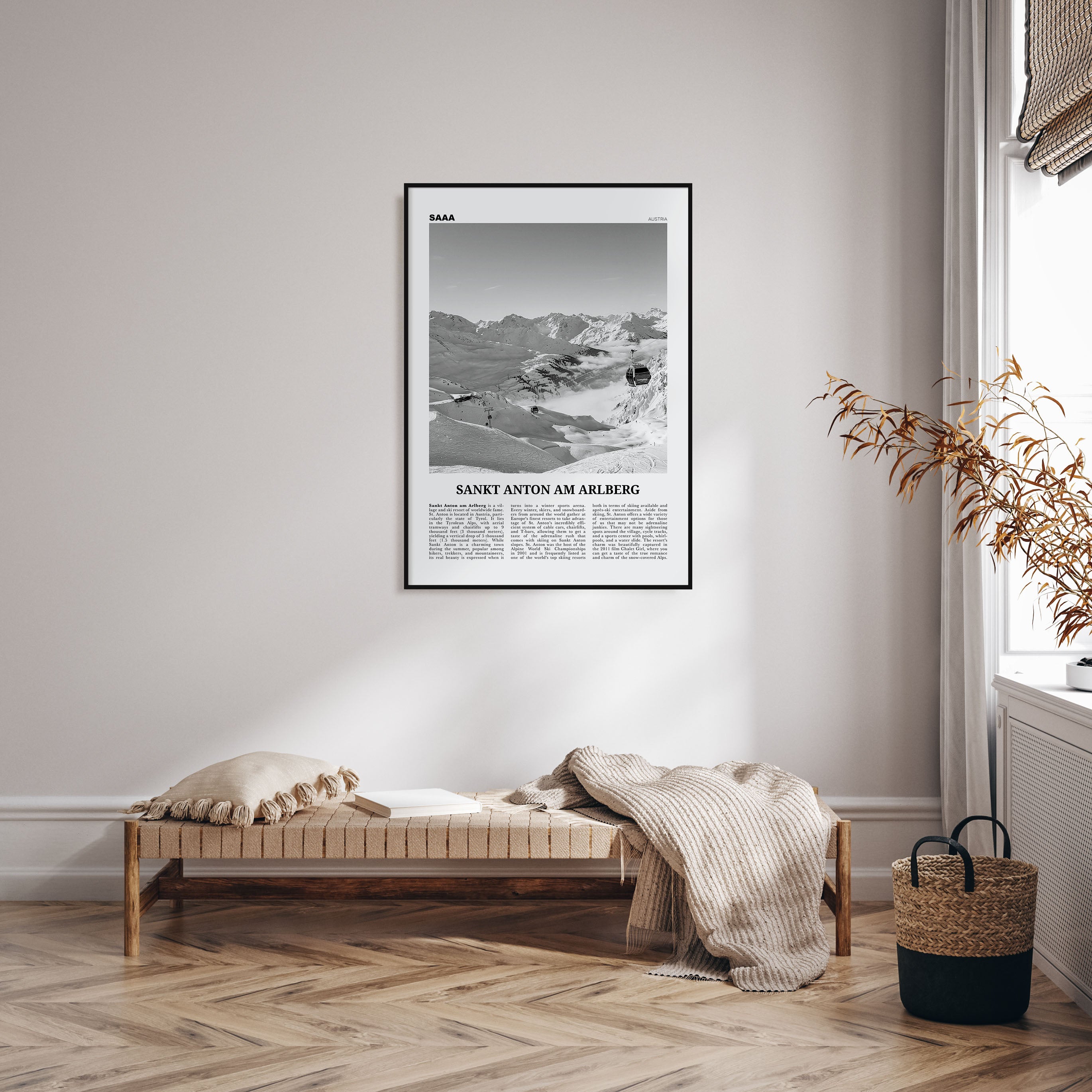 Sankt Anton am Arlberg Travel B&W Poster