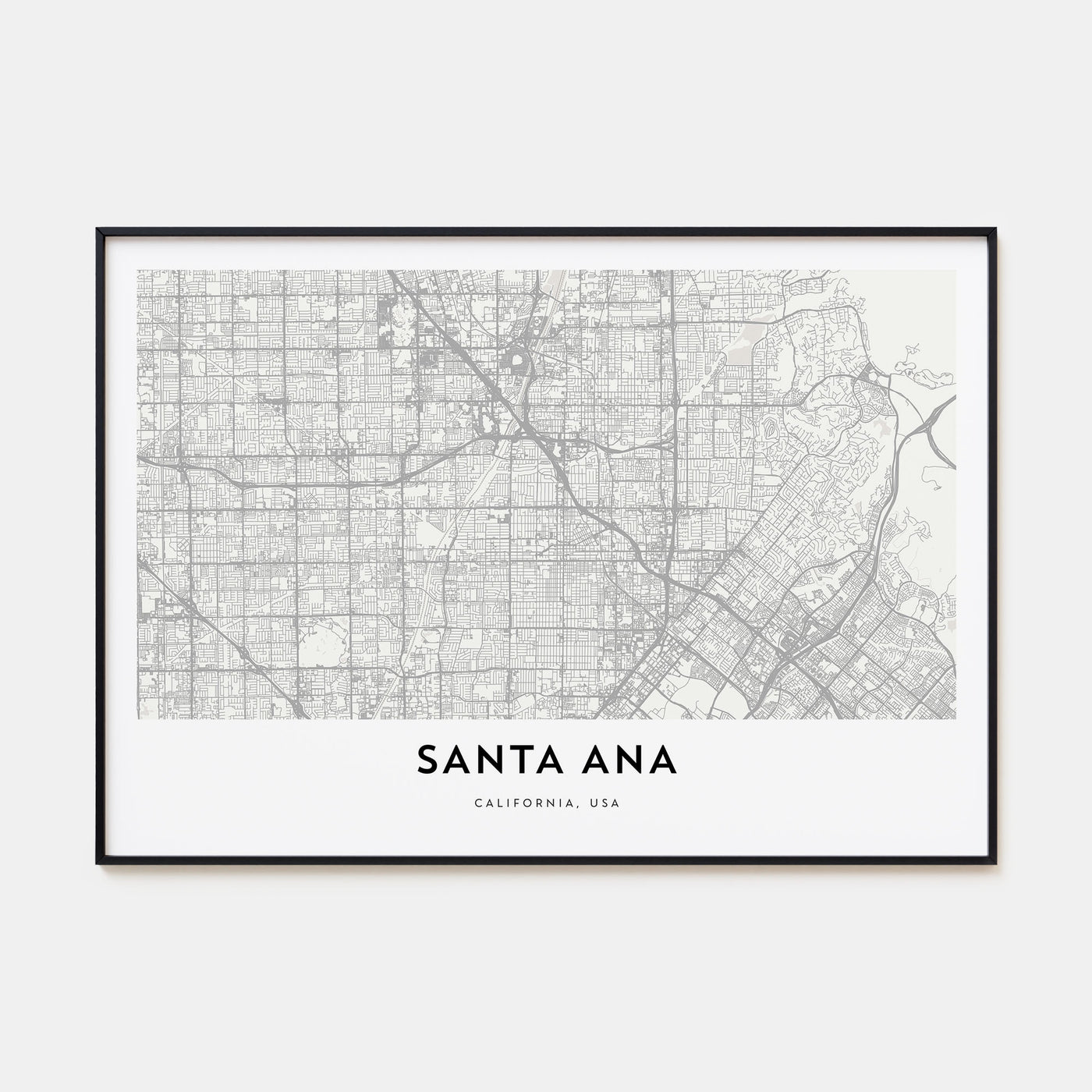 Santa Ana Map Landscape Poster