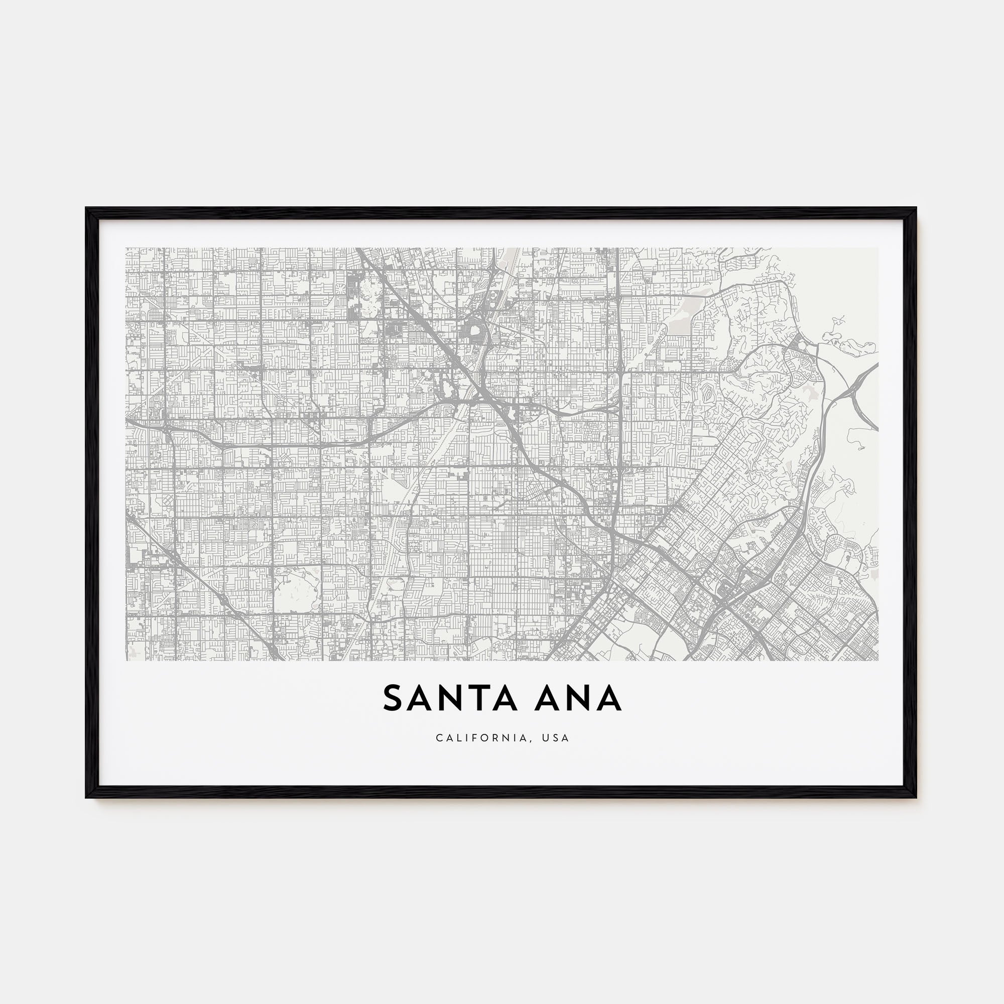 Santa Ana Map Landscape Poster