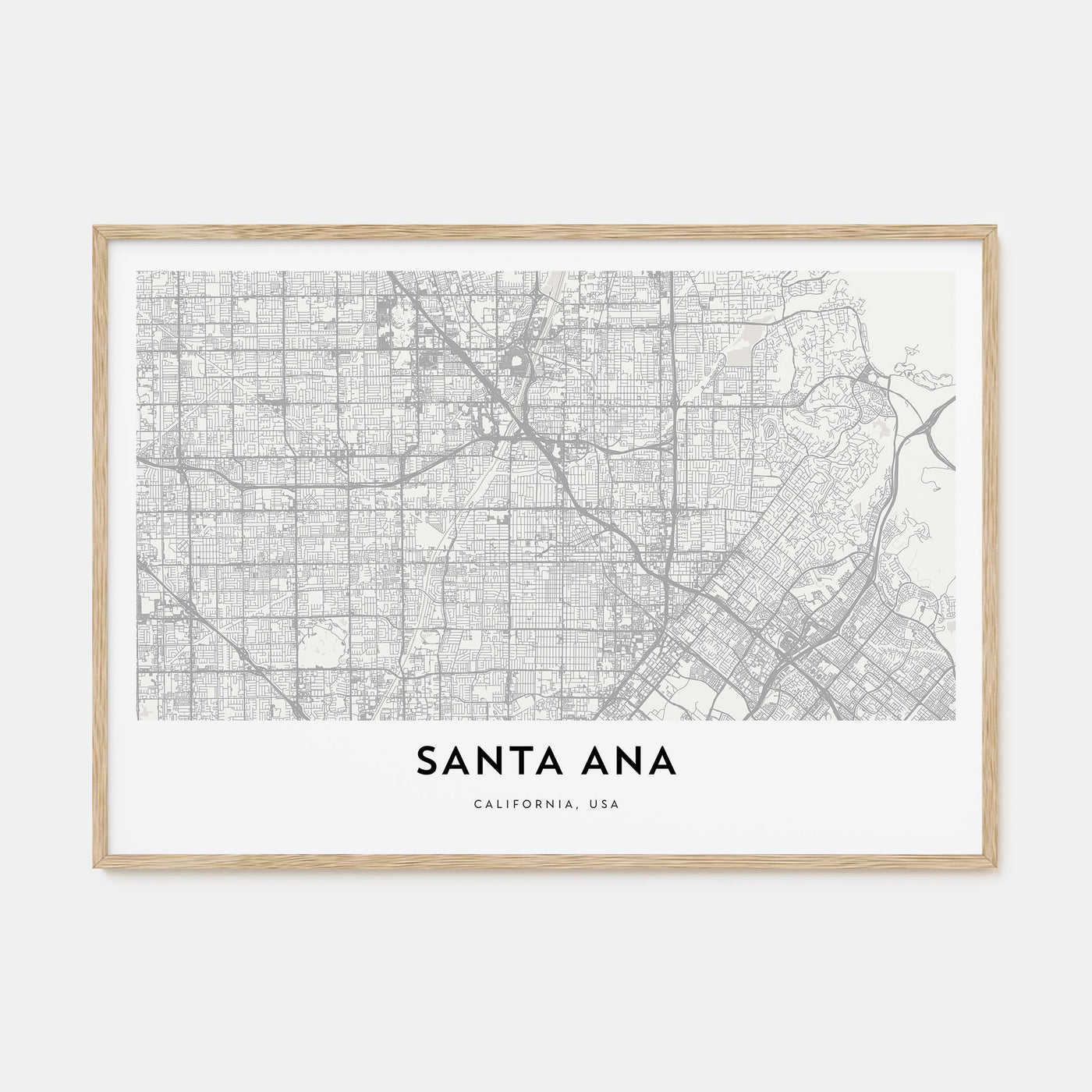 Santa Ana Map Landscape Poster