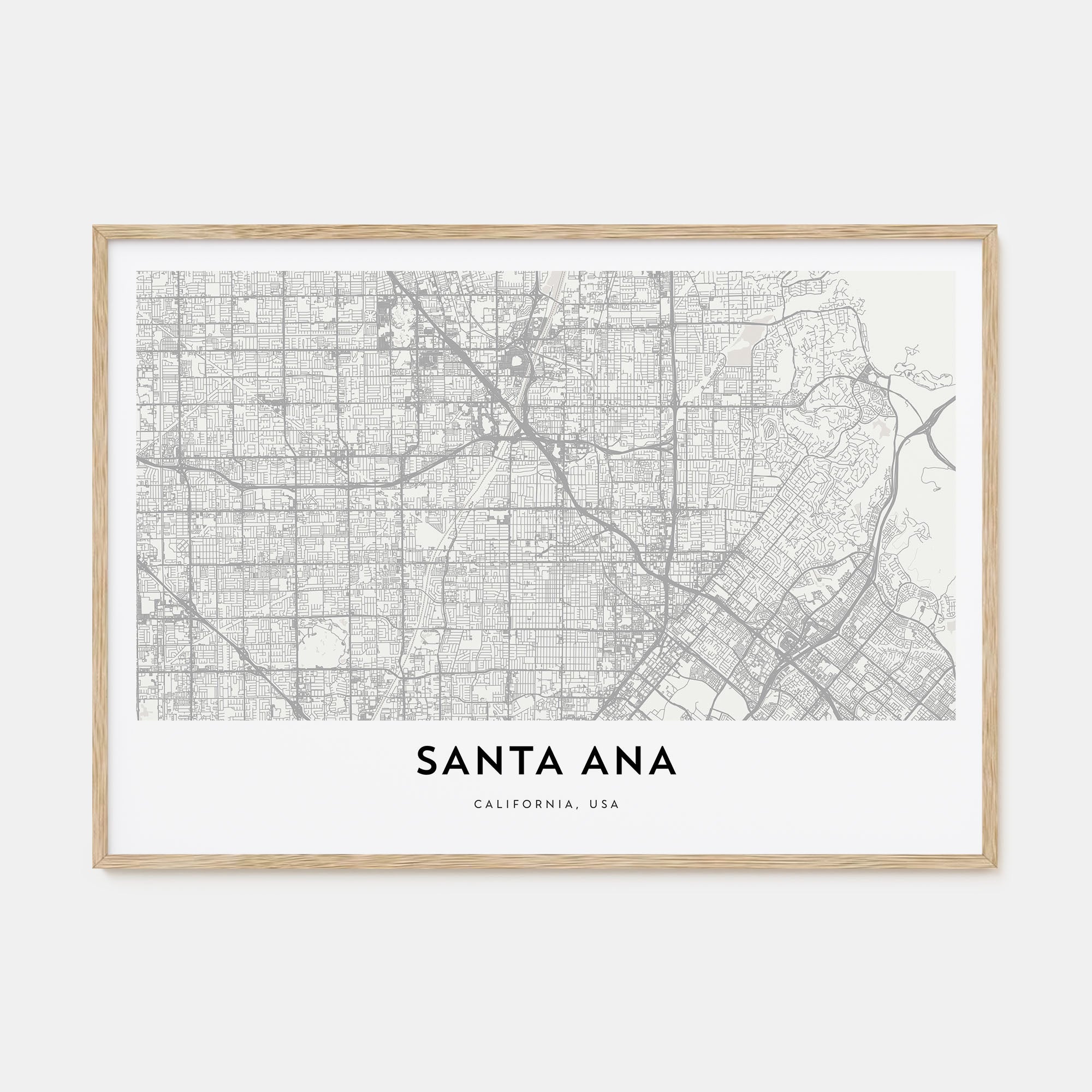 Santa Ana Map Landscape Poster