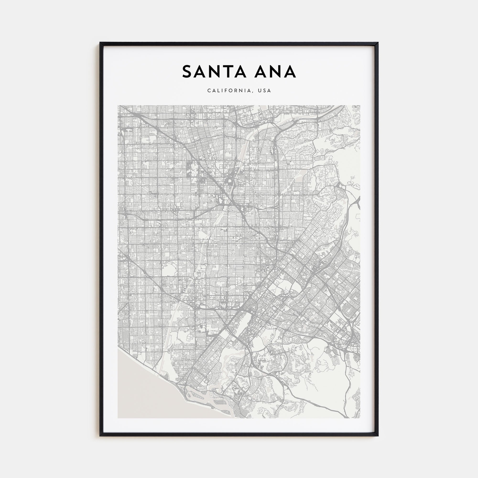Santa Ana Map Portrait Poster