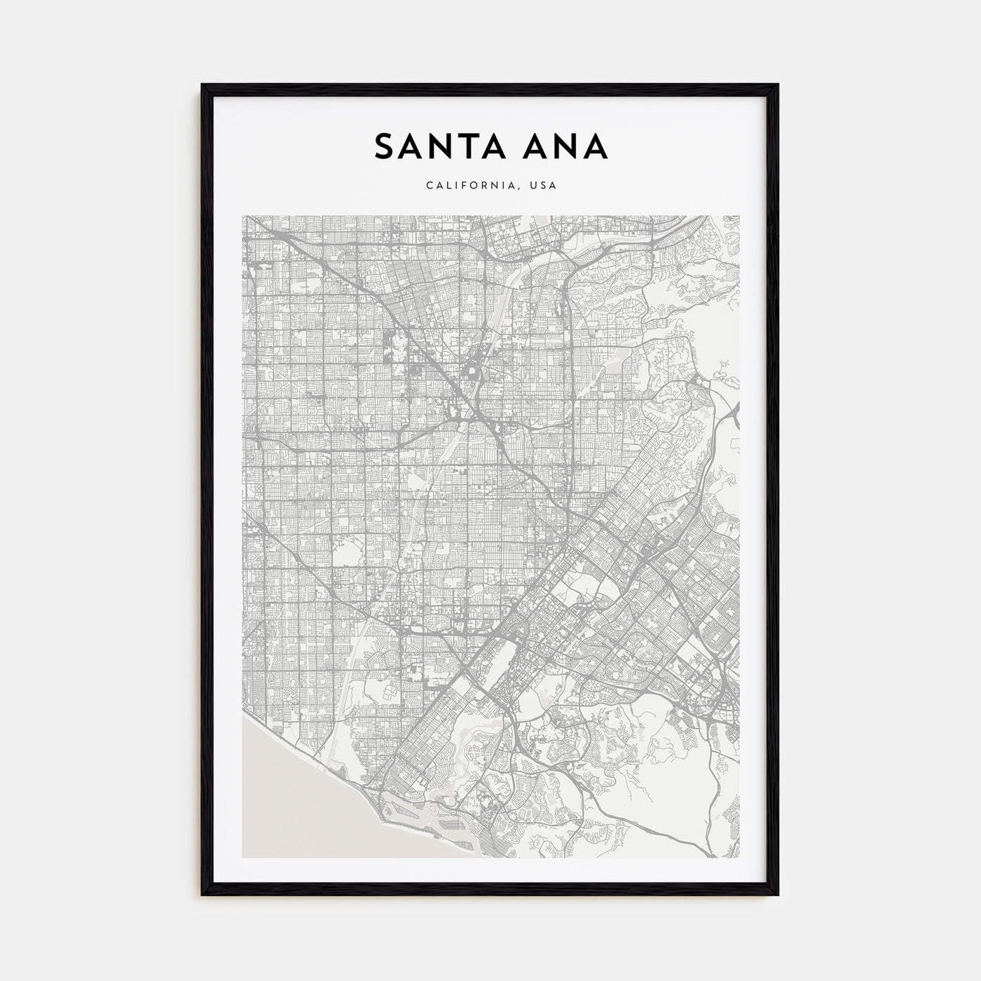 Santa Ana Map Portrait Poster