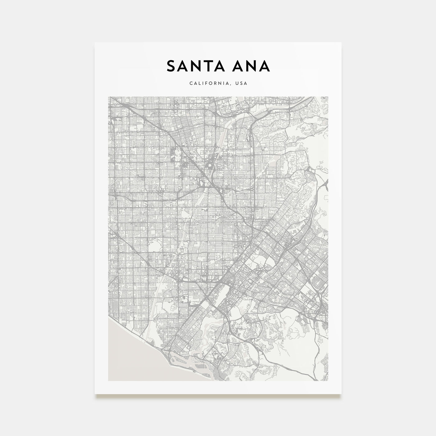 Santa Ana Map Portrait Poster
