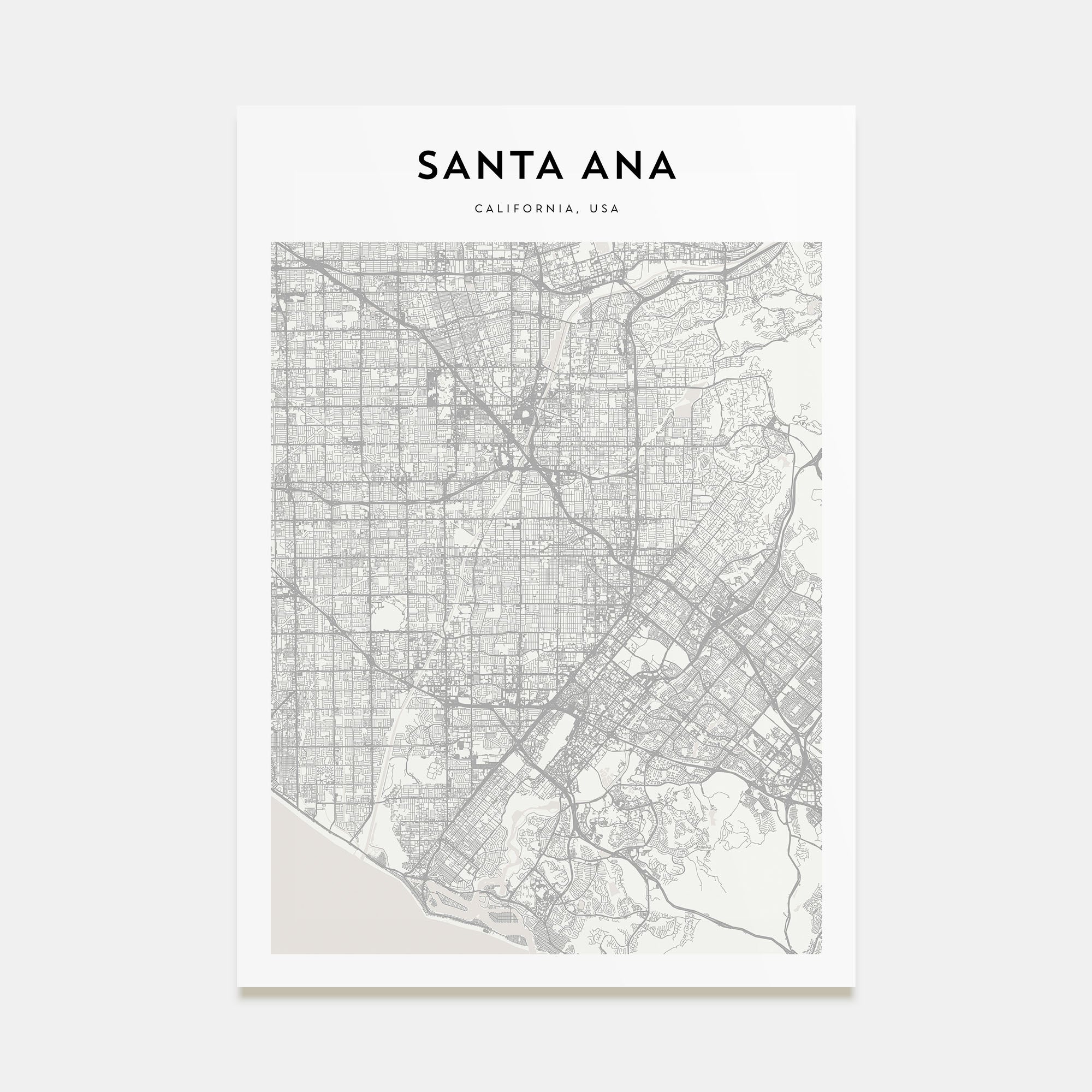 Santa Ana Map Portrait Poster