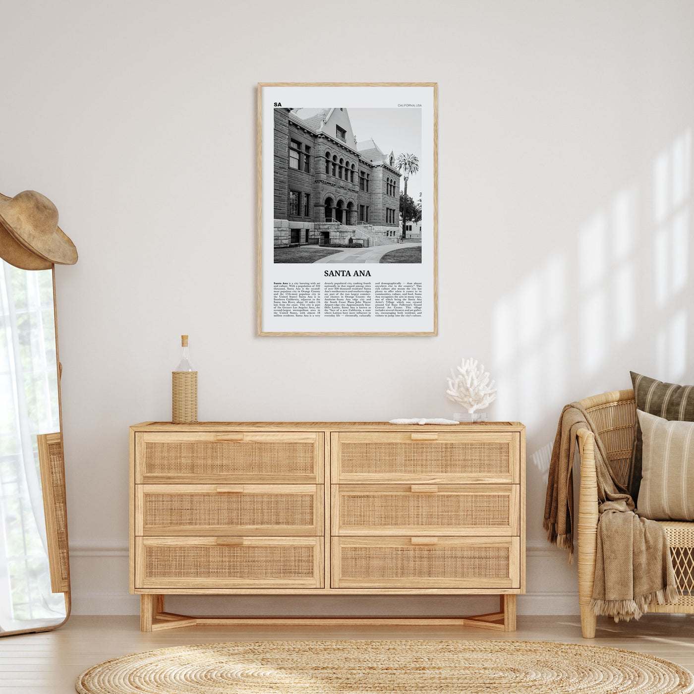 Santa Ana Travel B&W Poster