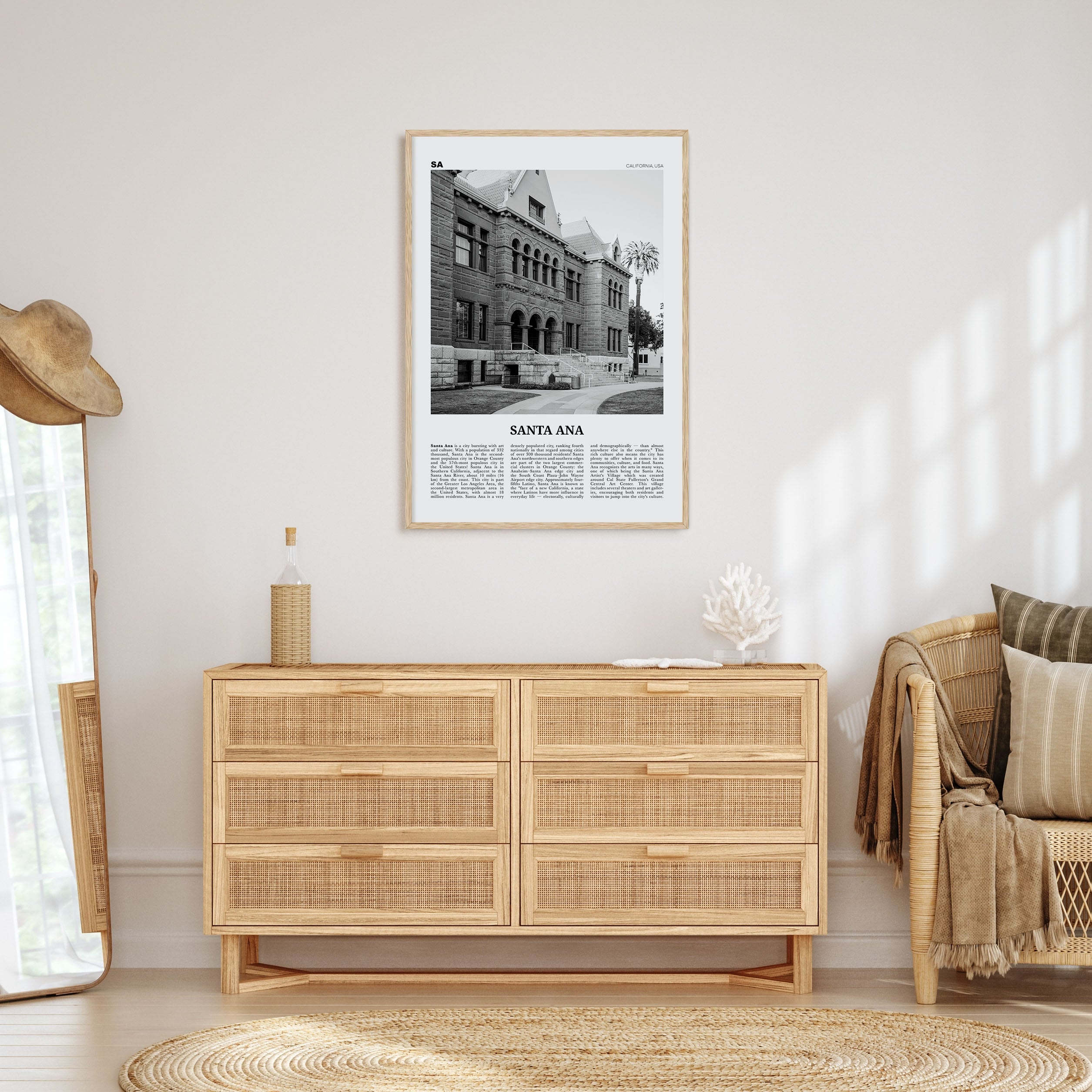 Santa Ana Travel B&W Poster
