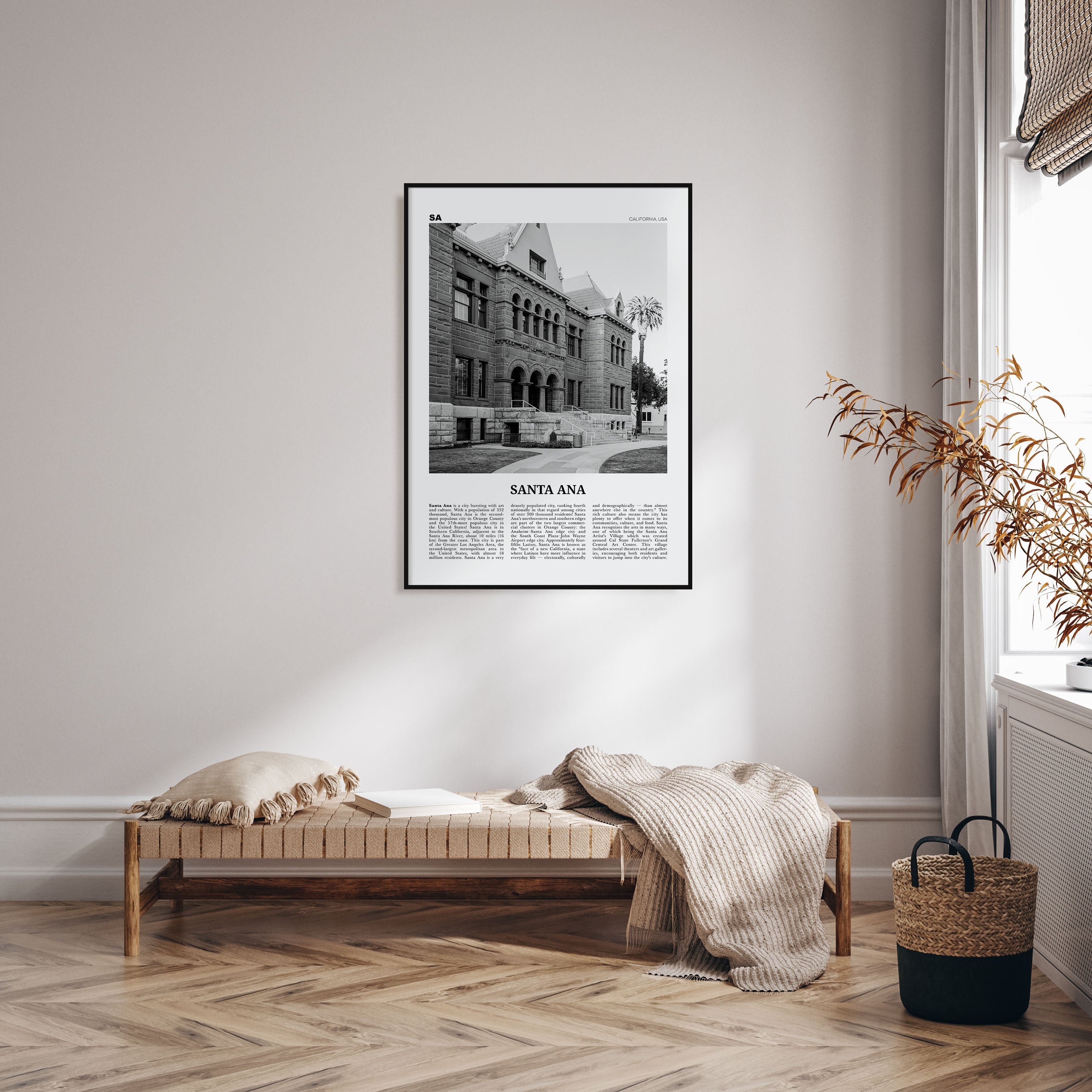 Santa Ana Travel B&W Poster