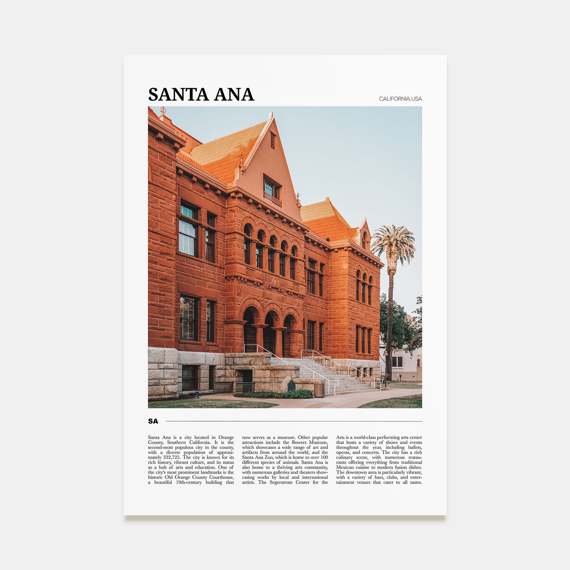 Santa Ana Travel Color Poster