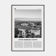 Santa Barbara County Travel B&W Poster
