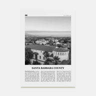 Santa Barbara County Travel B&W Poster