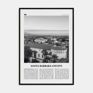 Santa Barbara County Travel B&W Poster