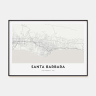 Santa Barbara Map Landscape Poster