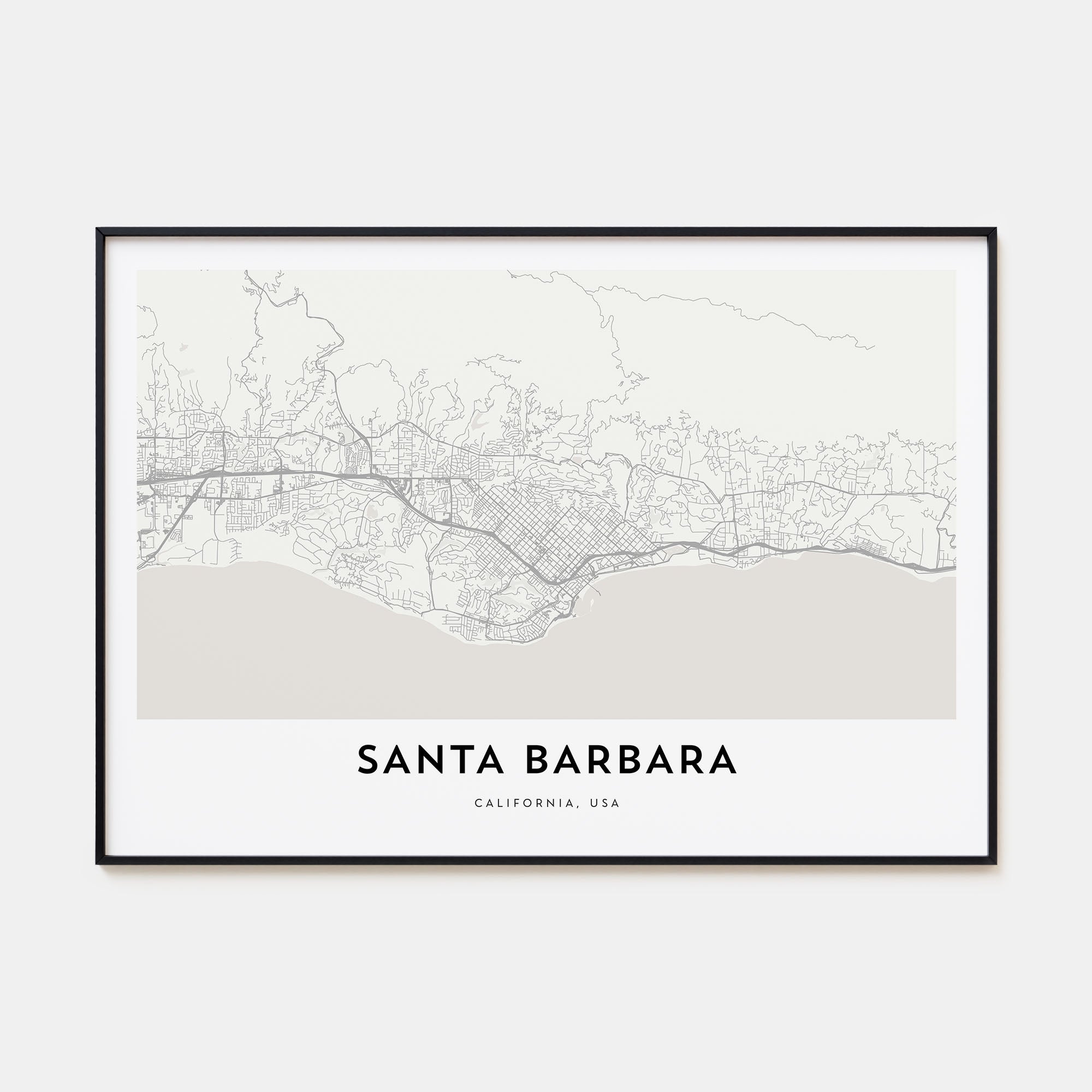 Santa Barbara Map Landscape Poster