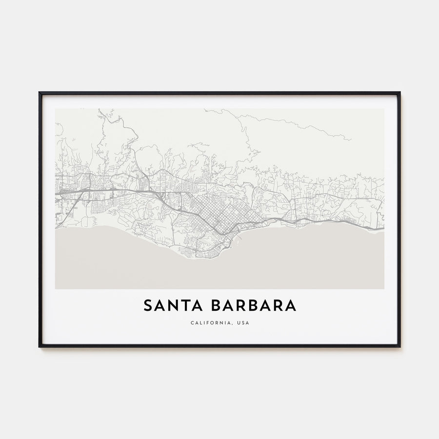 Santa Barbara Map Landscape Poster