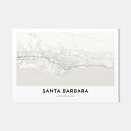 Santa Barbara Map Landscape Poster