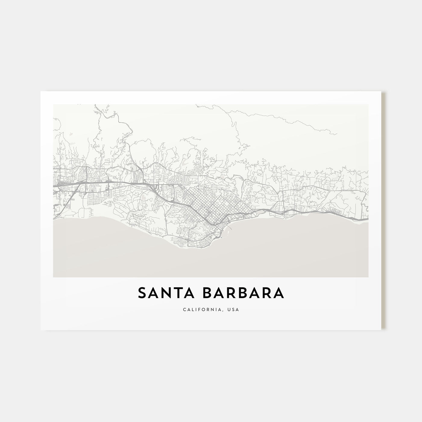 Santa Barbara Map Landscape Poster