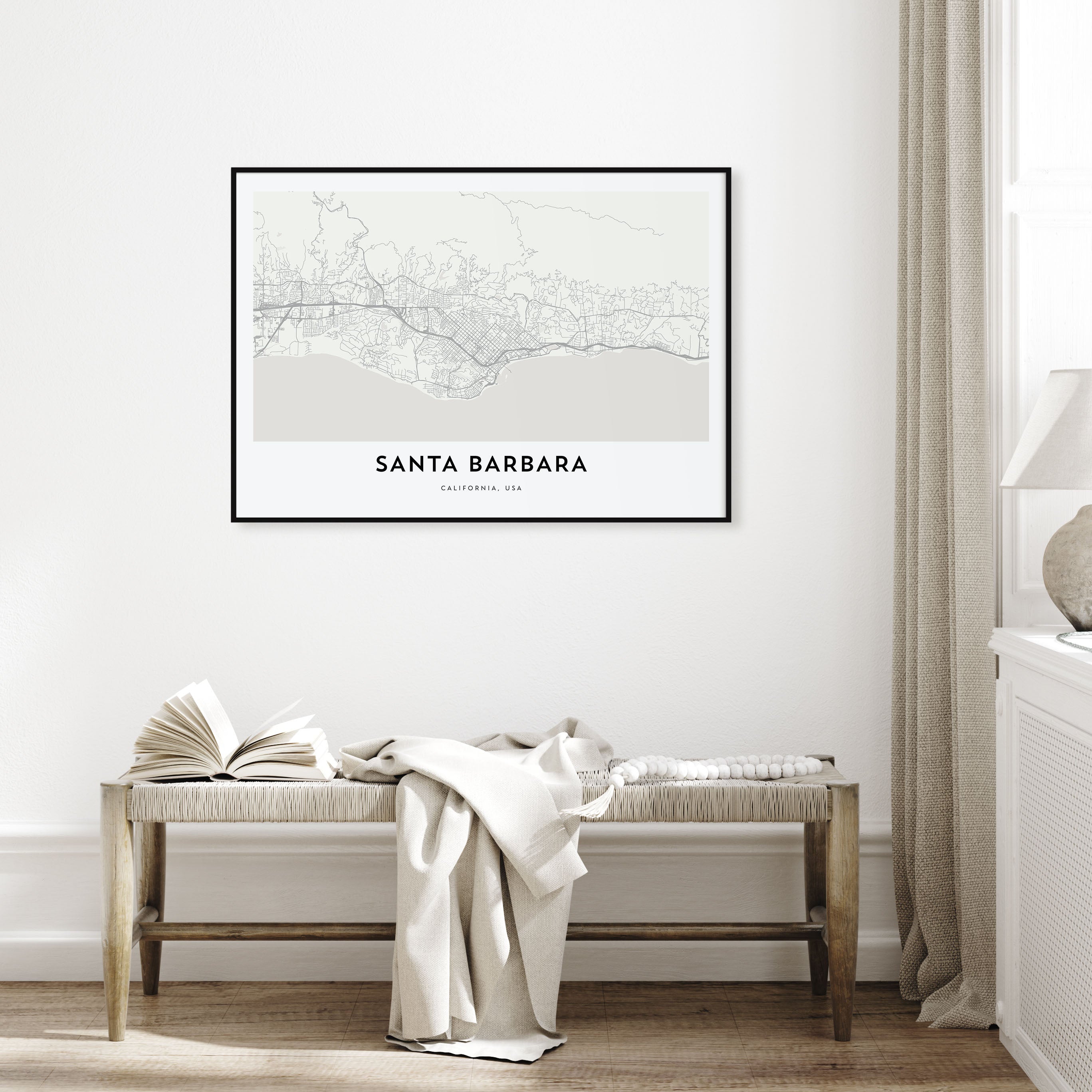 Santa Barbara Map Landscape Poster