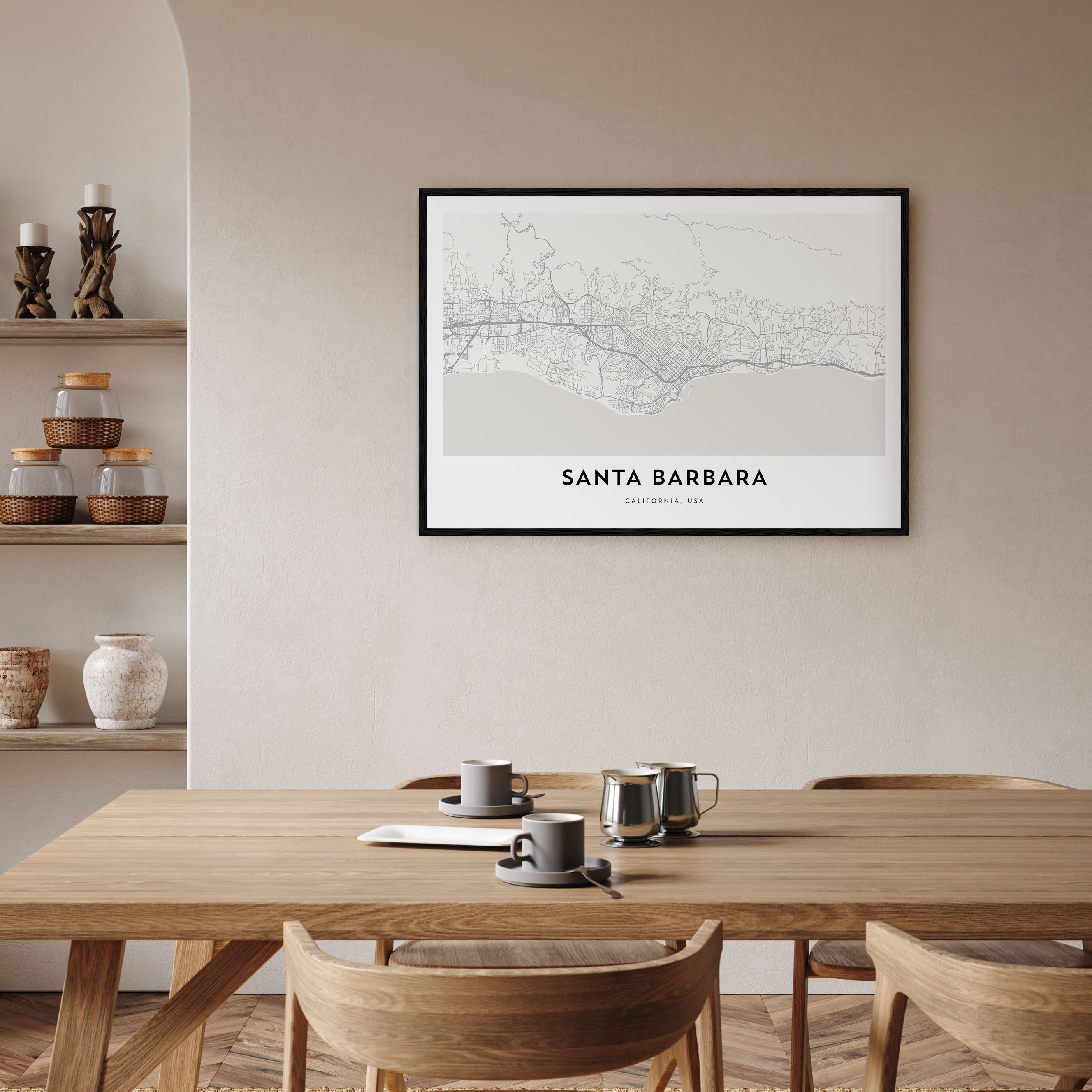 Santa Barbara Map Landscape Poster