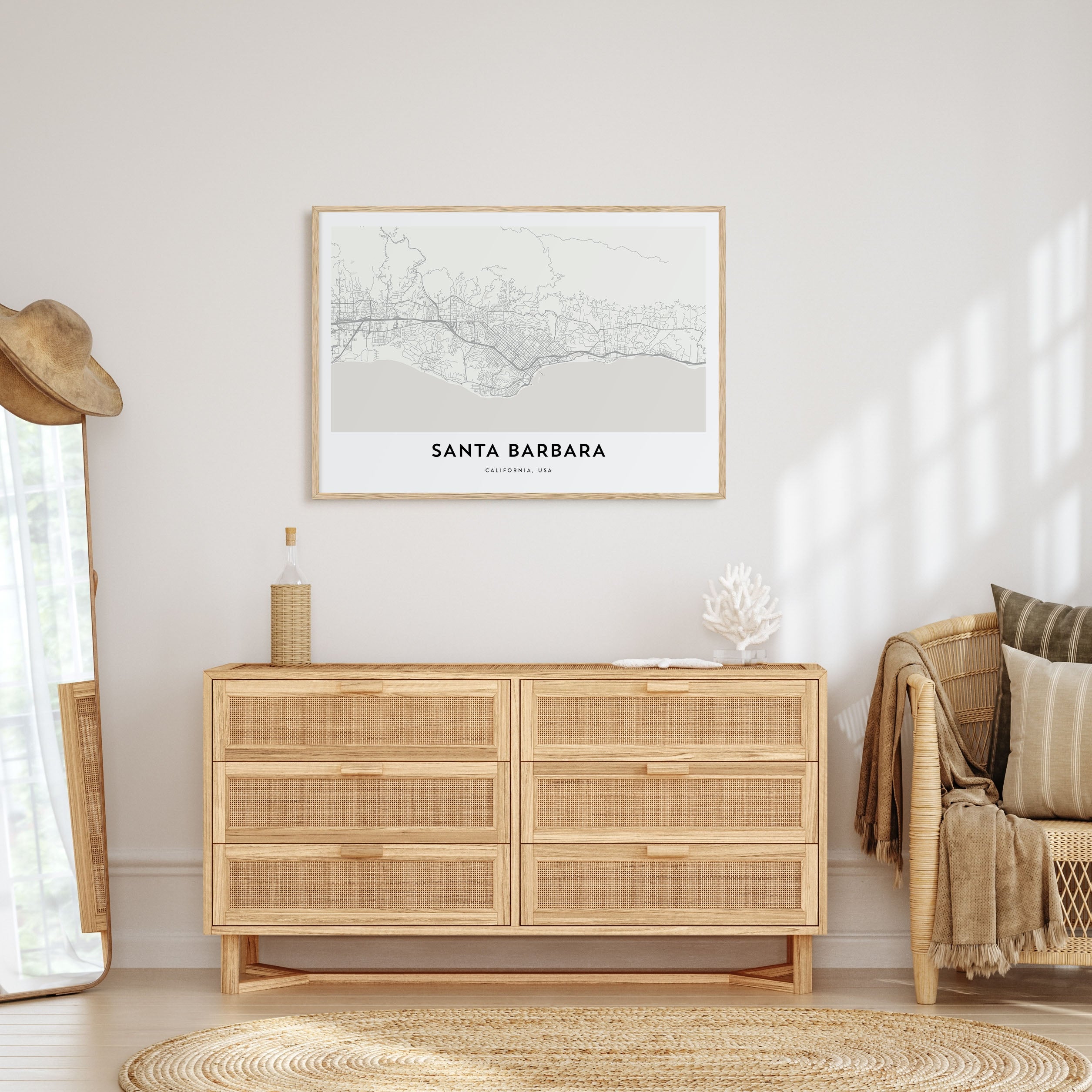 Santa Barbara Map Landscape Poster
