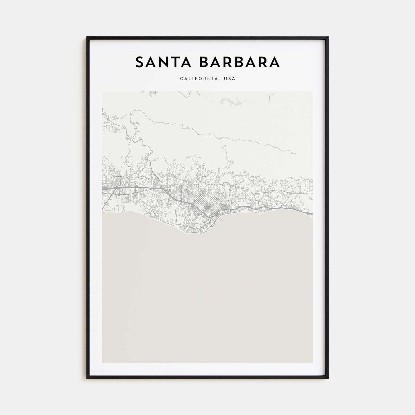 Santa Barbara Map Portrait Poster
