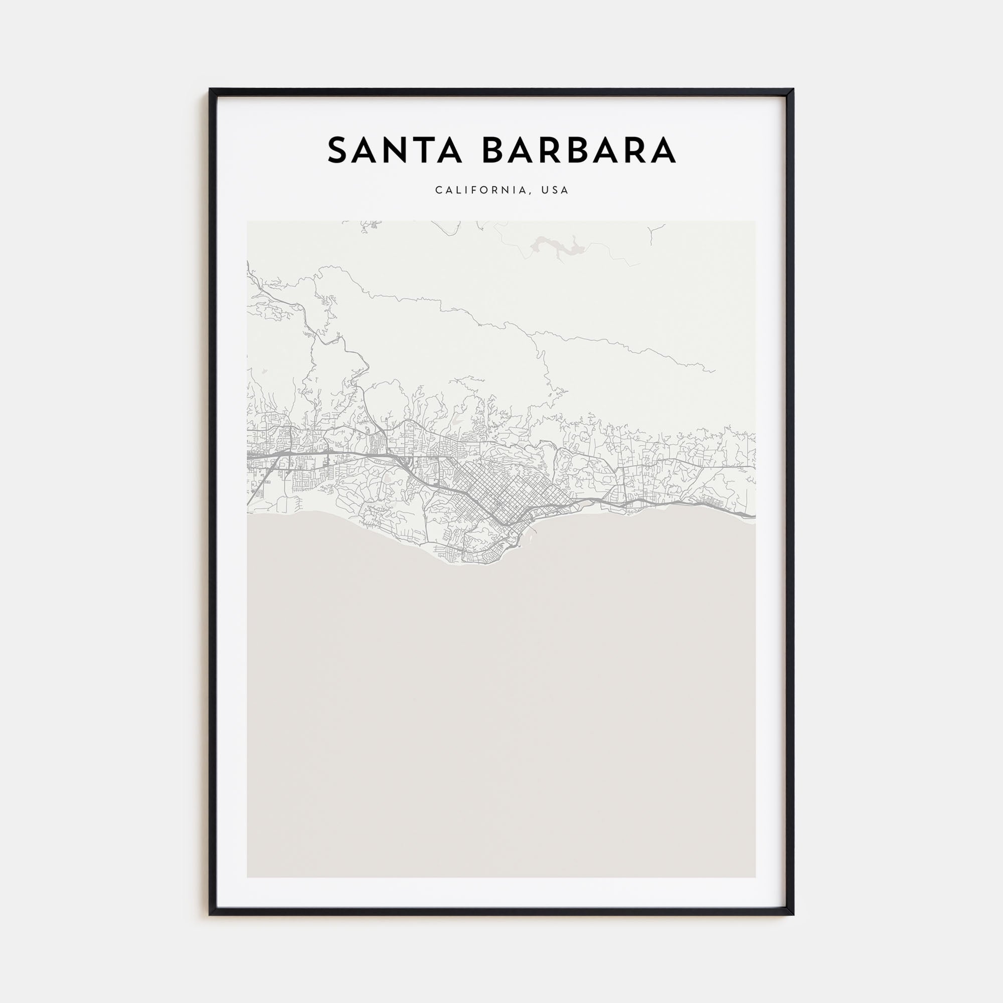 Santa Barbara Map Portrait Poster