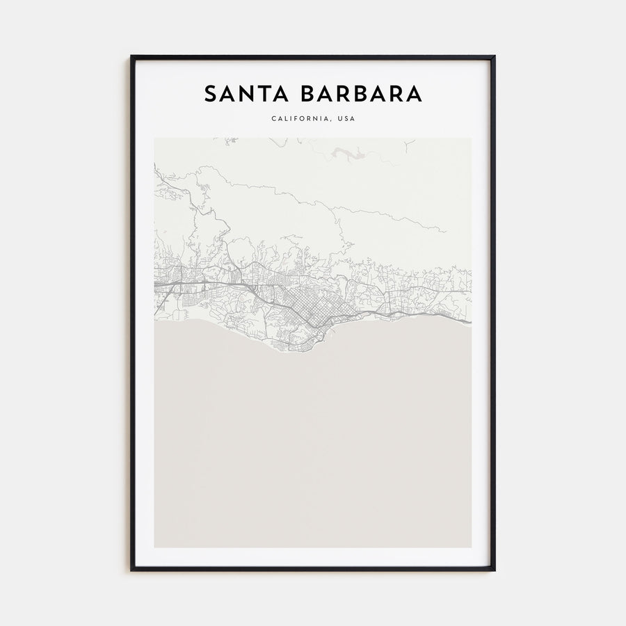 Santa Barbara Map Portrait Poster