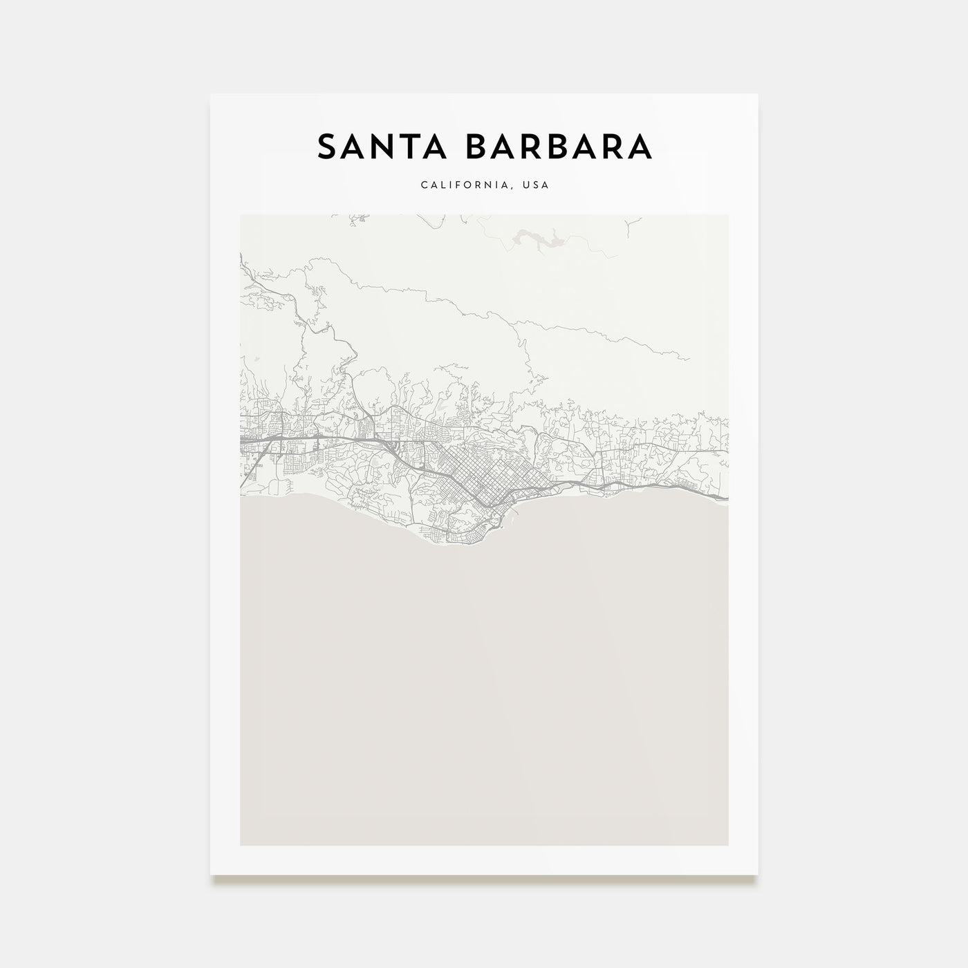 Santa Barbara Map Portrait Poster