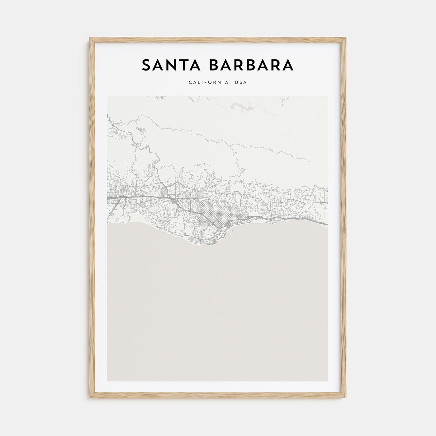 Santa Barbara Map Portrait Poster