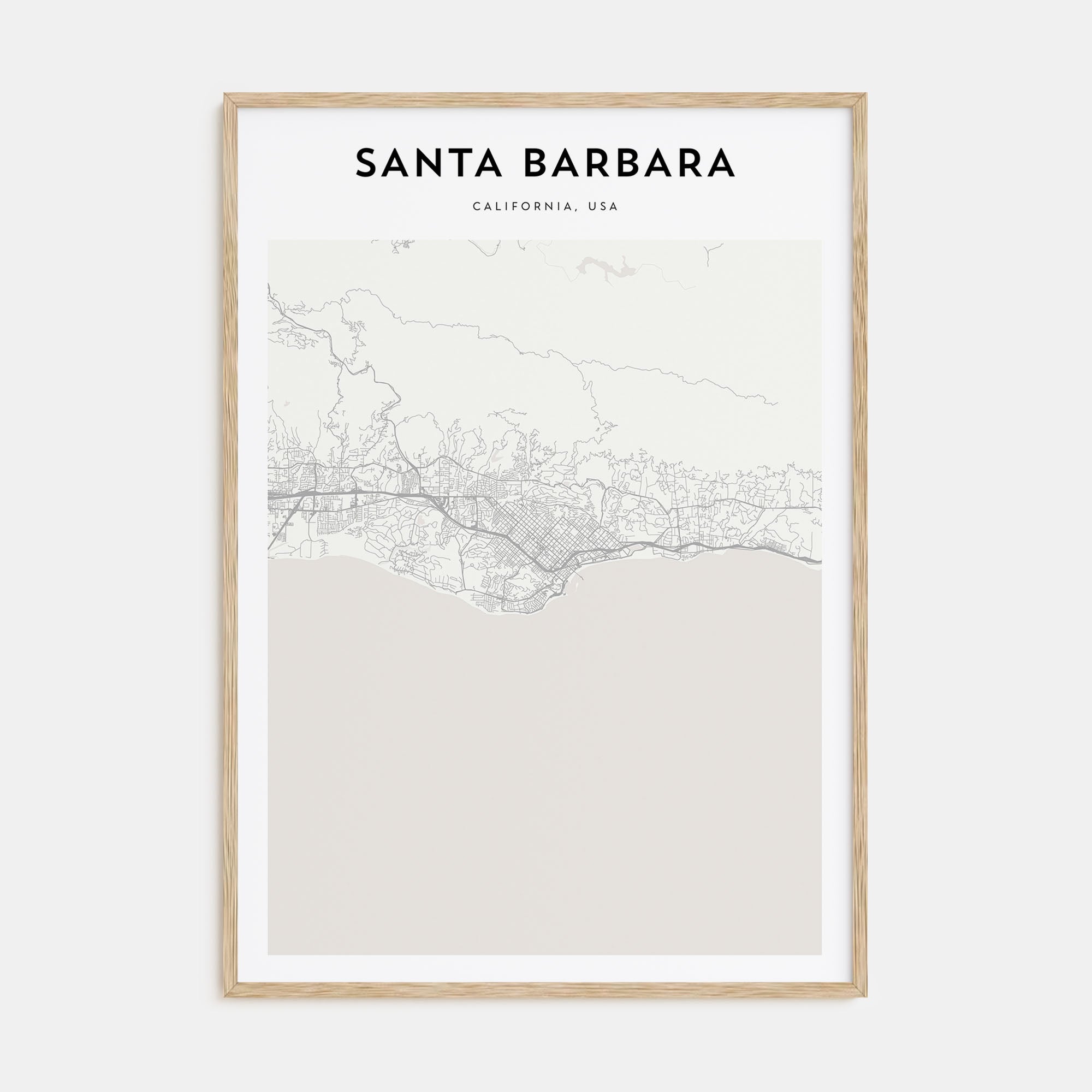 Santa Barbara Map Portrait Poster