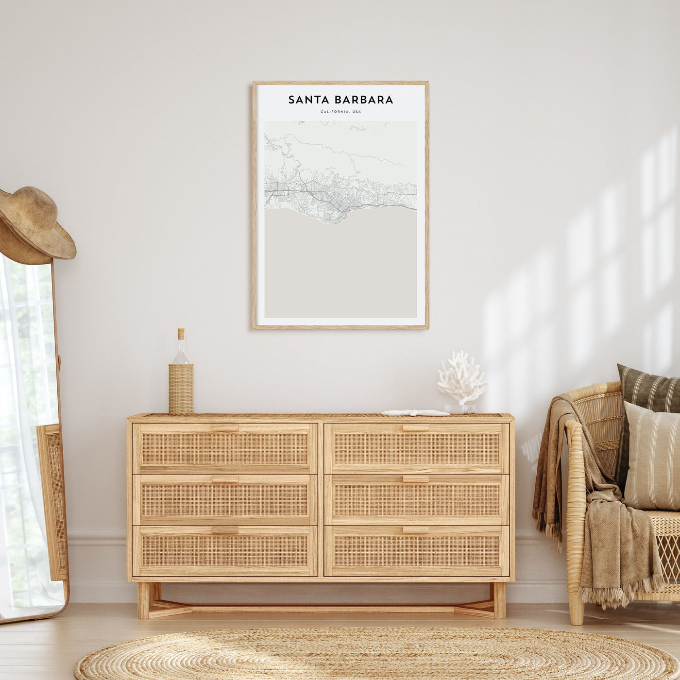 Santa Barbara Map Portrait Poster