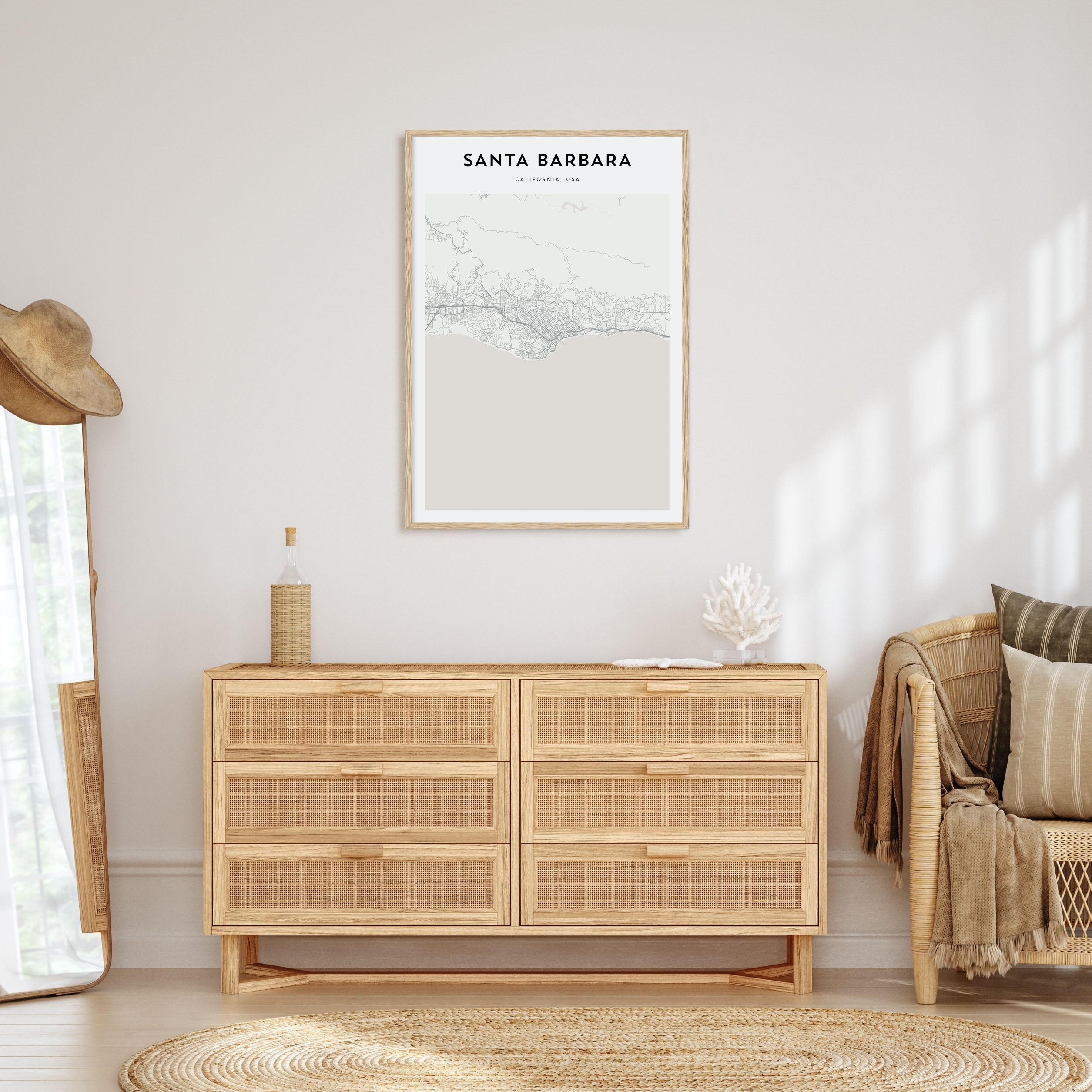 Santa Barbara Map Portrait Poster