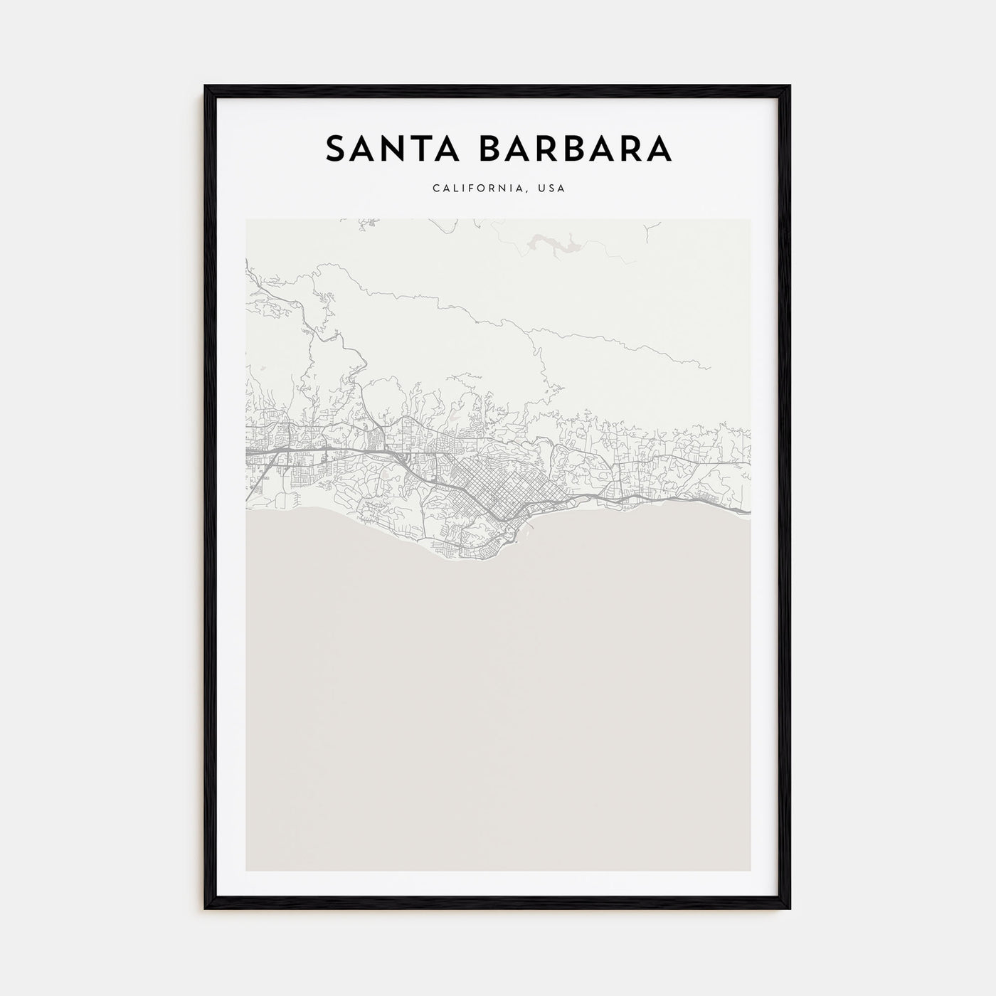 Santa Barbara Map Portrait Poster