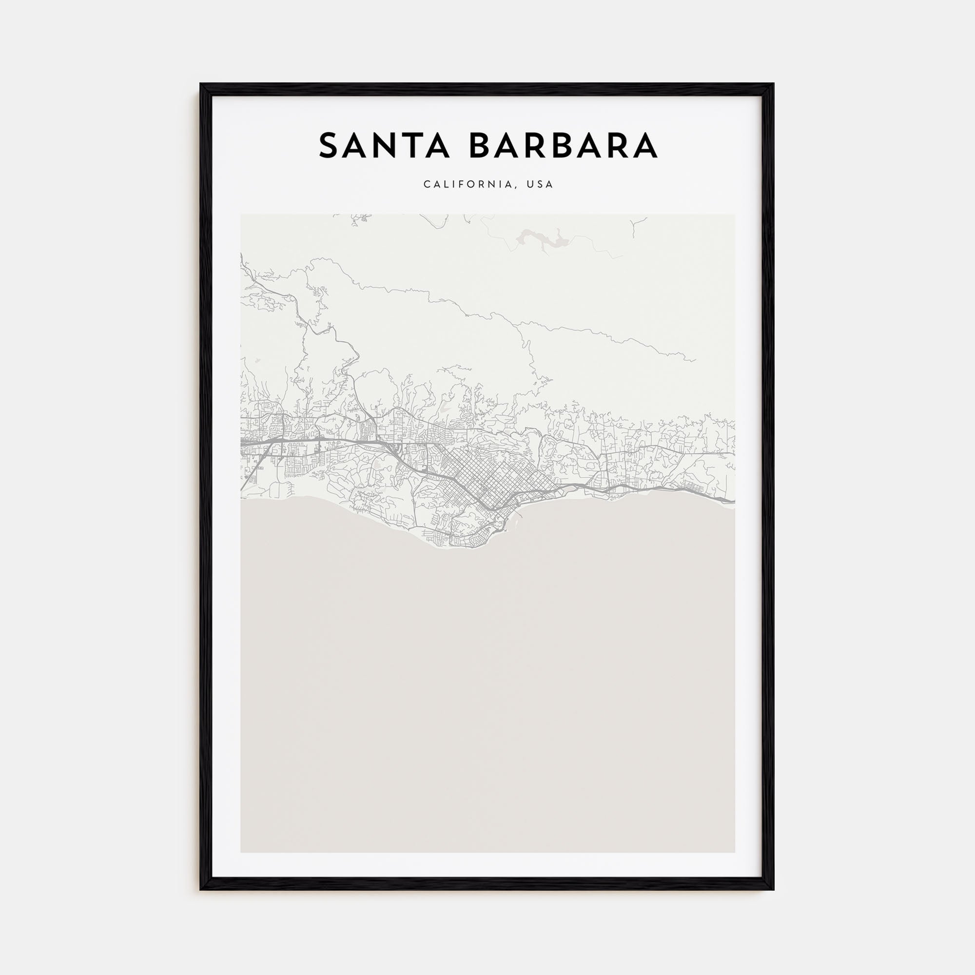 Santa Barbara Map Portrait Poster