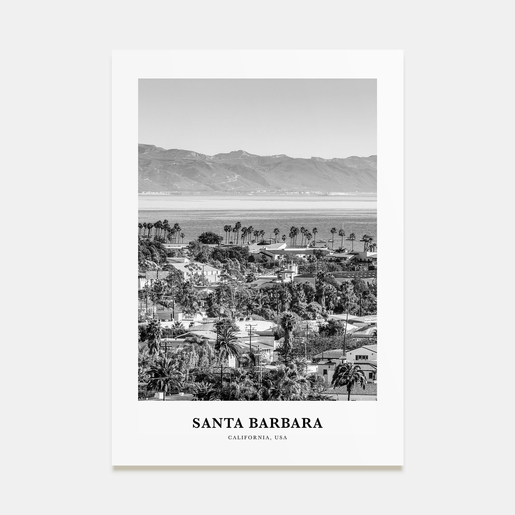 Santa Barbara Portrait B&W No 3 Poster