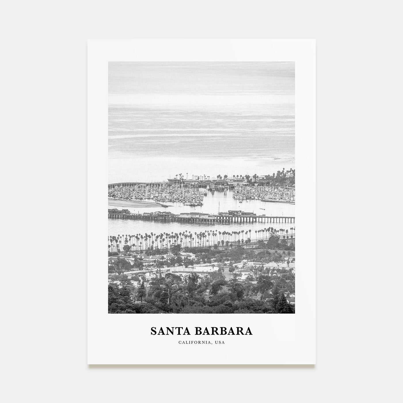 Santa Barbara Portrait B&W No 4 Poster