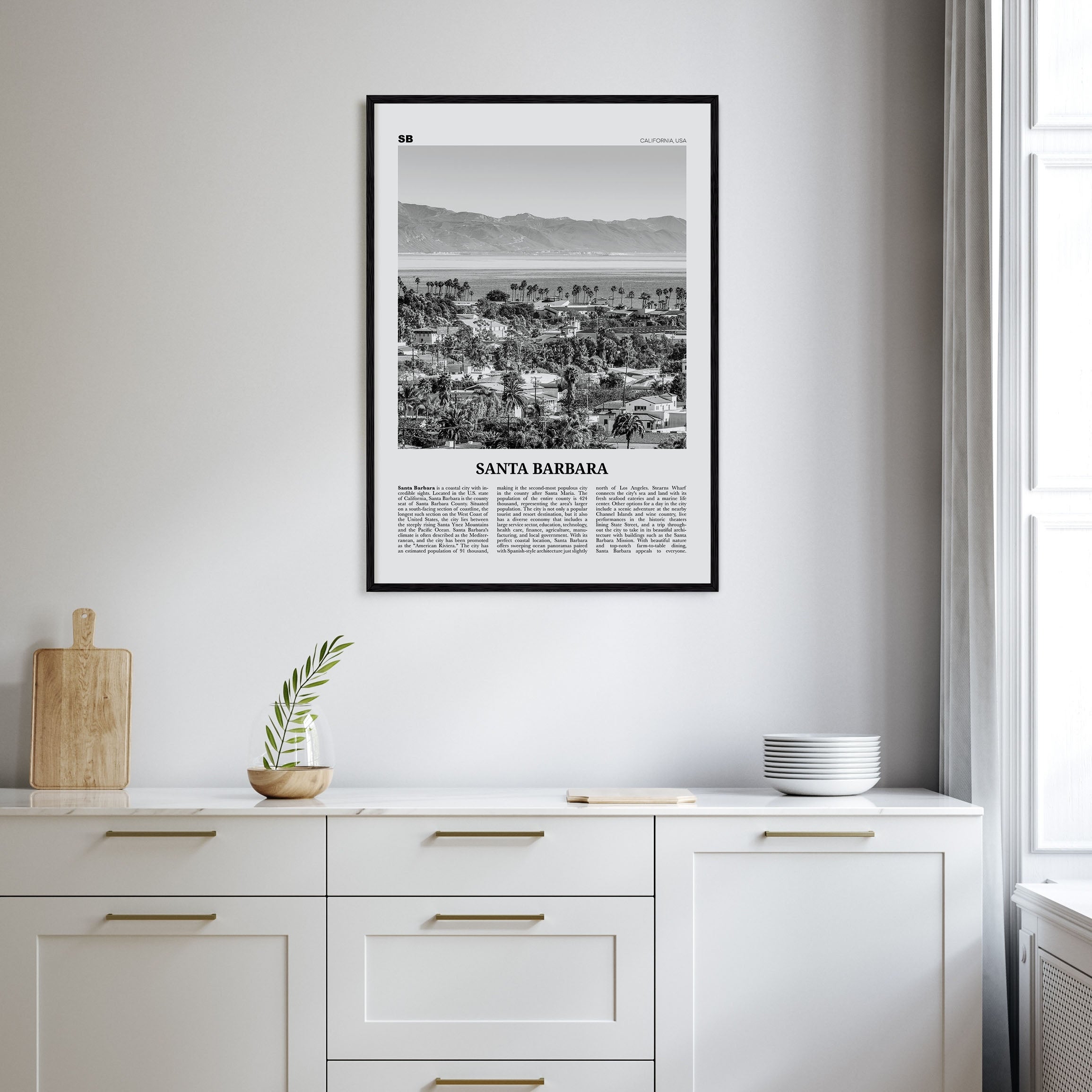 Santa Barbara Travel B&W No 1 Poster