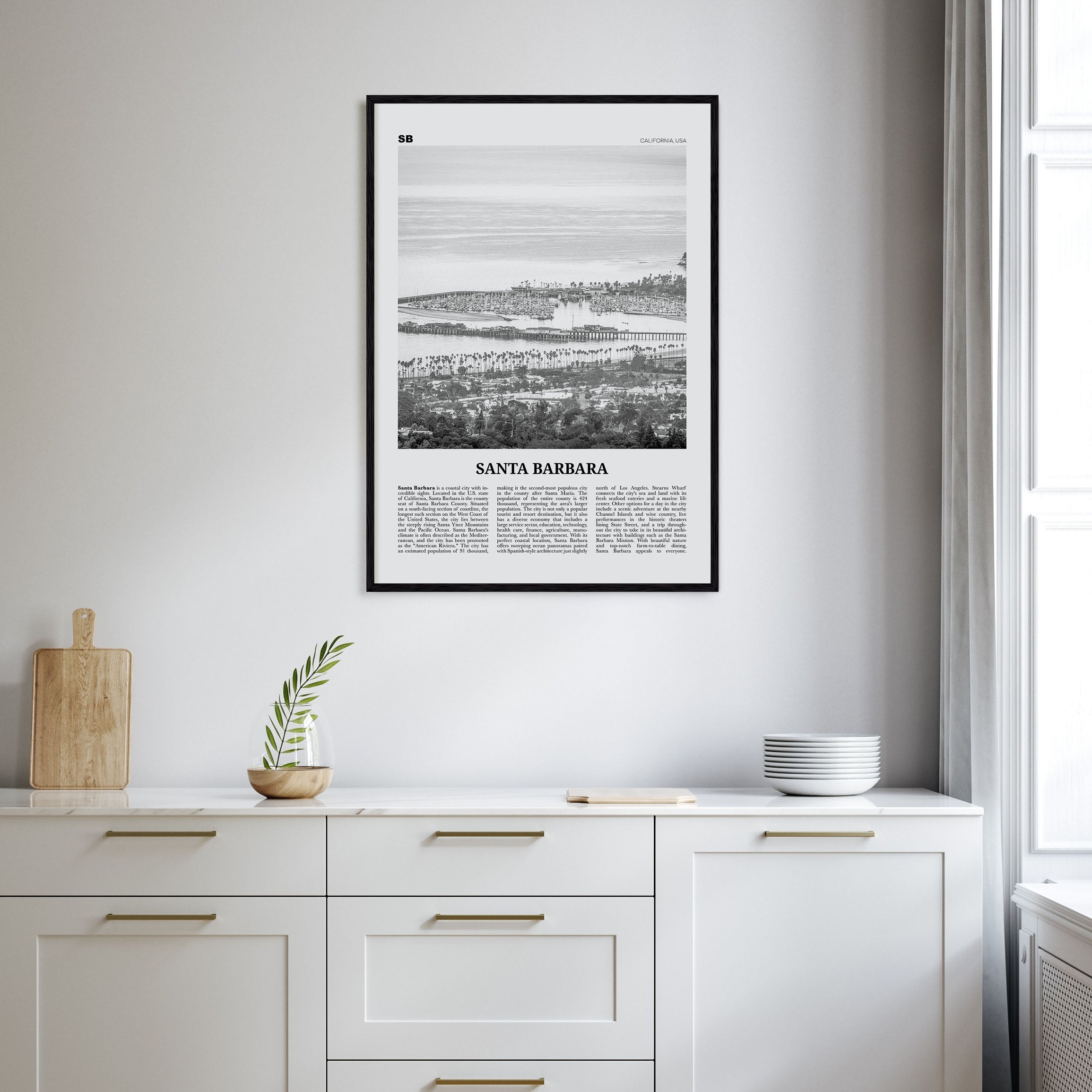 Santa Barbara Travel B&W No 2 Poster
