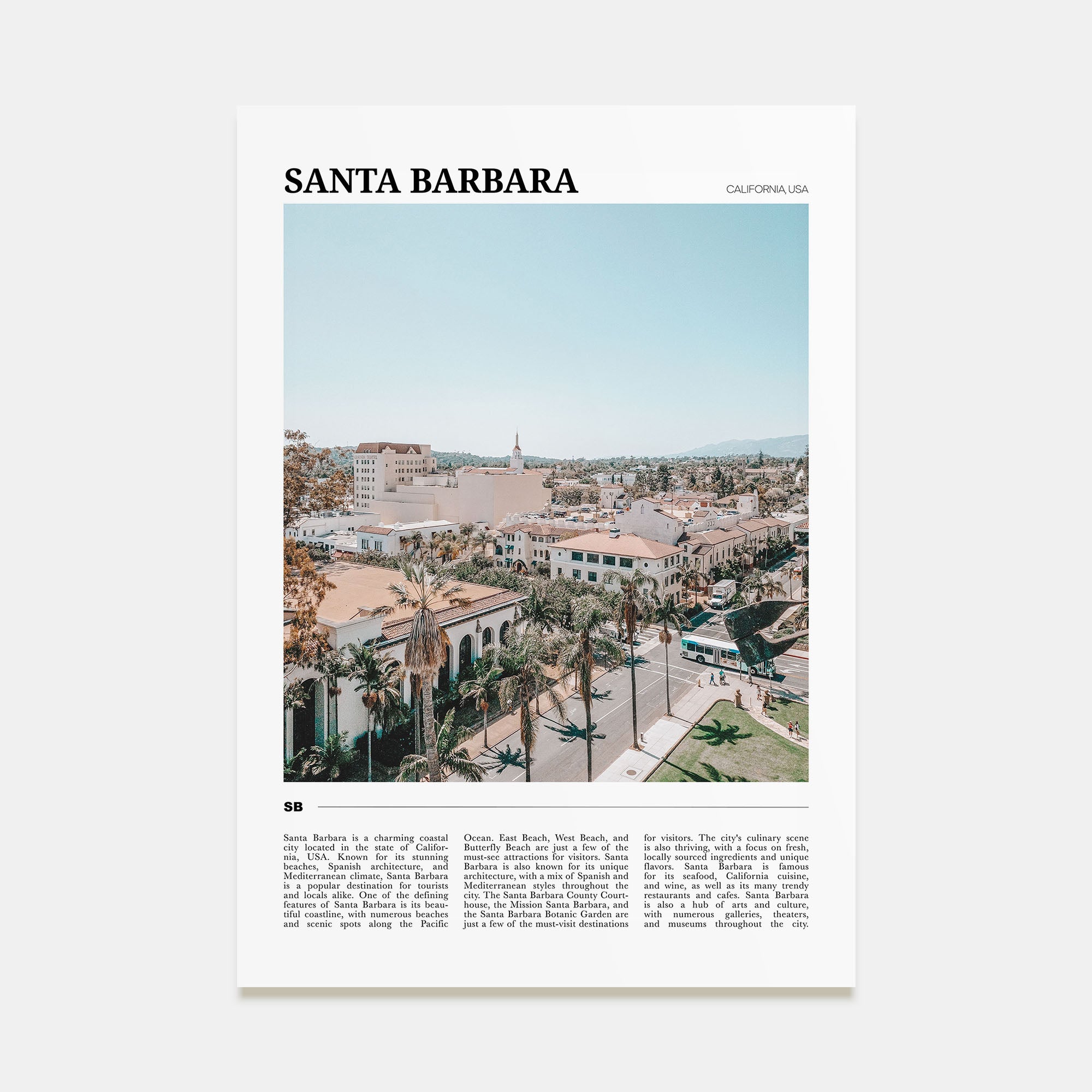 Santa Barbara Travel Color No 3 Poster