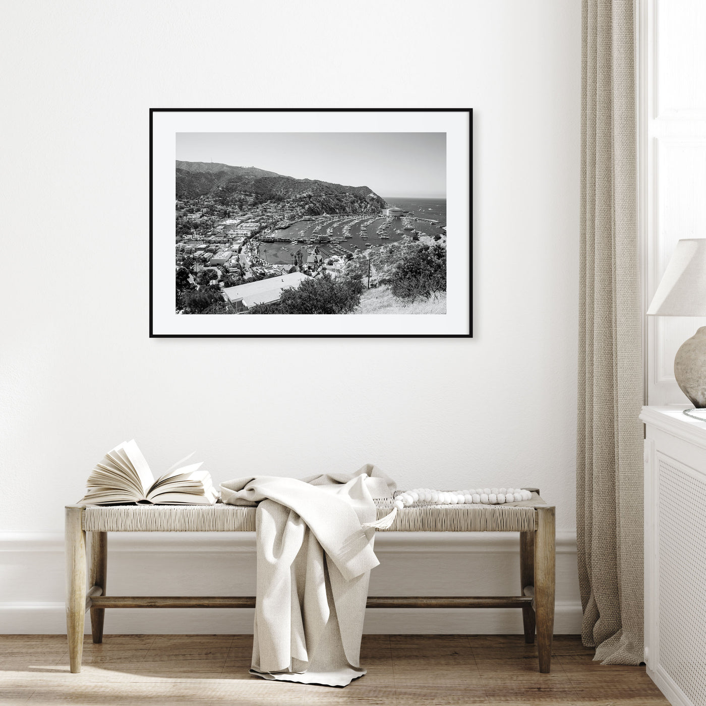 Santa Catalina Island Landscape B&W Poster