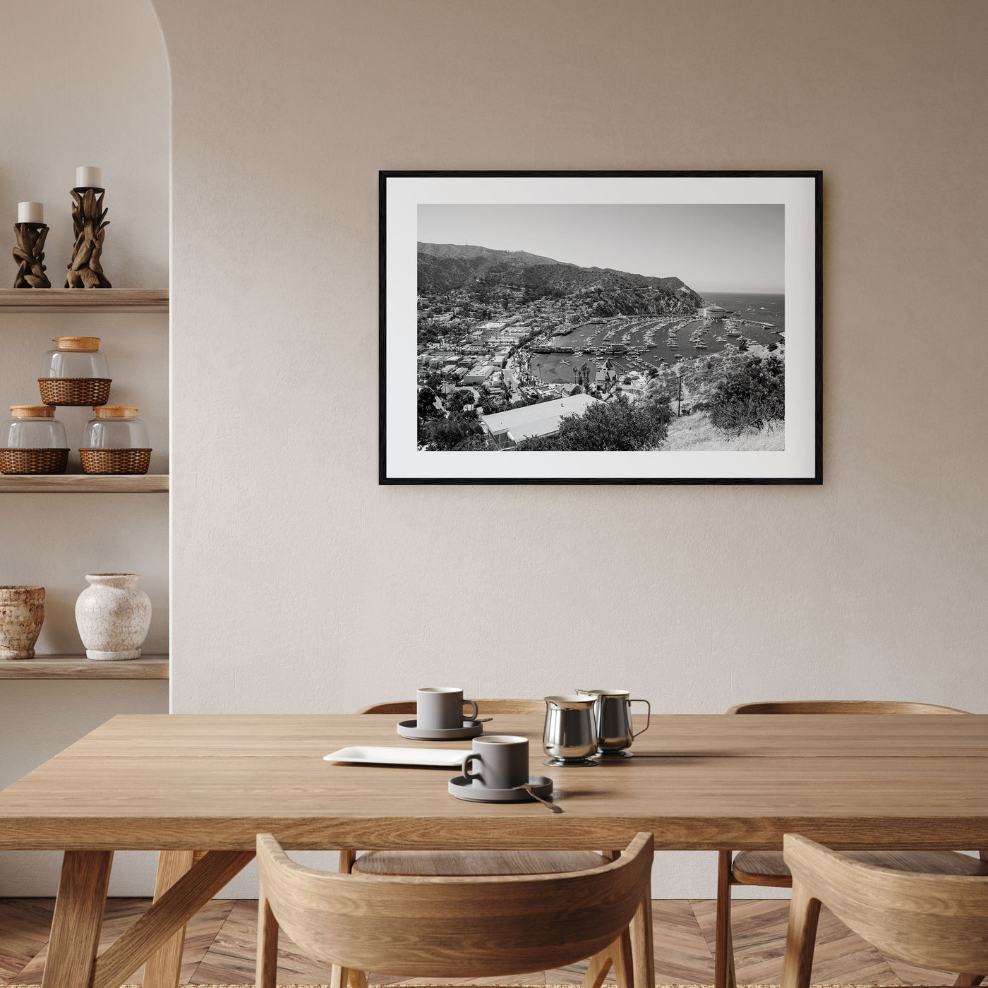 Santa Catalina Island Landscape B&W Poster
