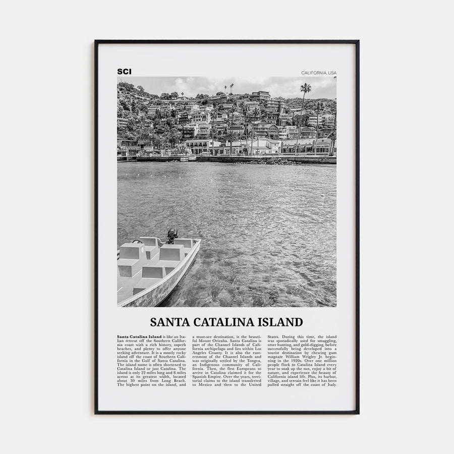 Santa Catalina Island Travel B&W No 1 Poster