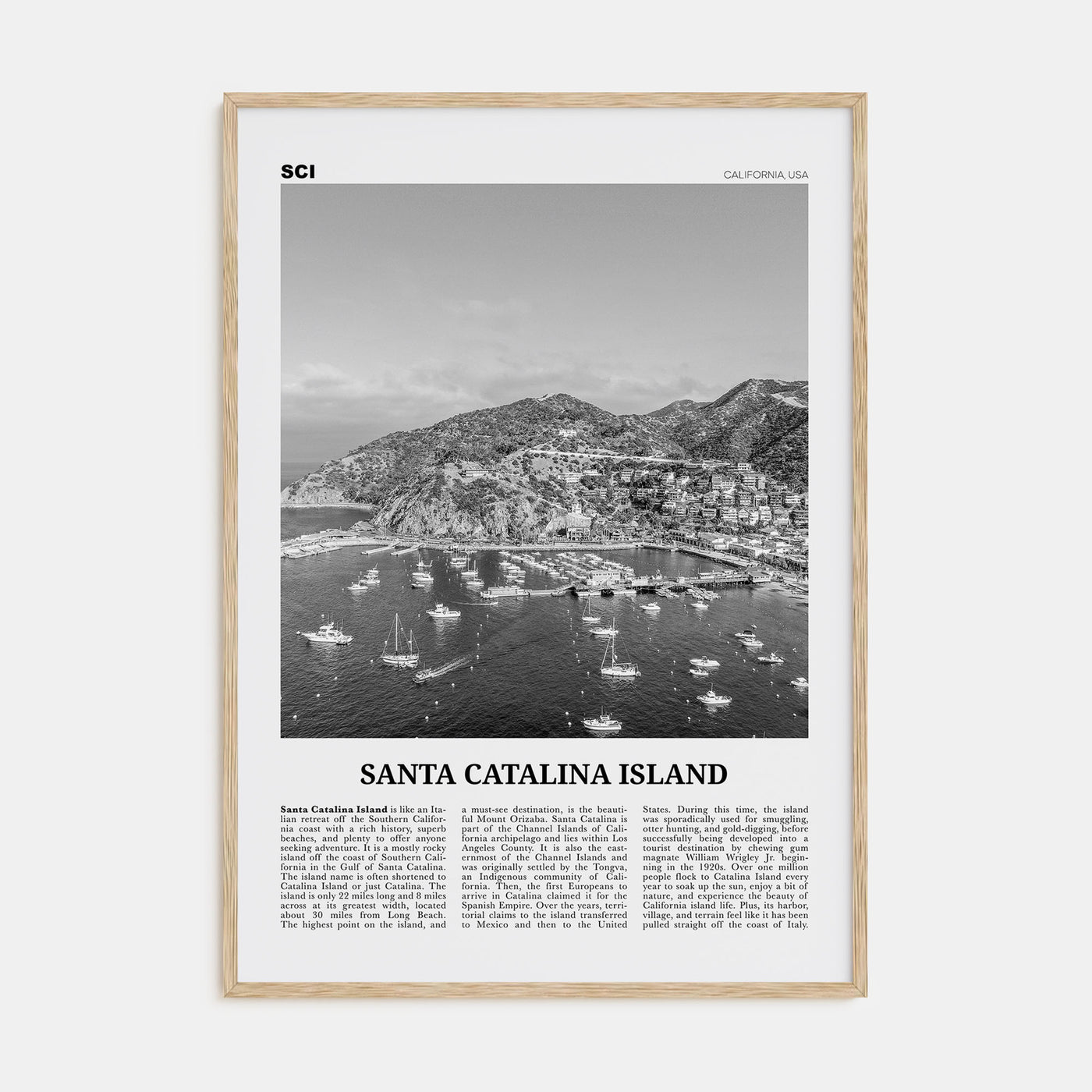 Santa Catalina Island Travel B&W No 2 Poster