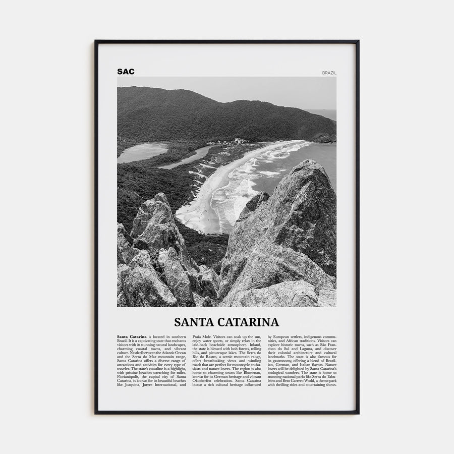 Santa Catarina Travel B&W Poster