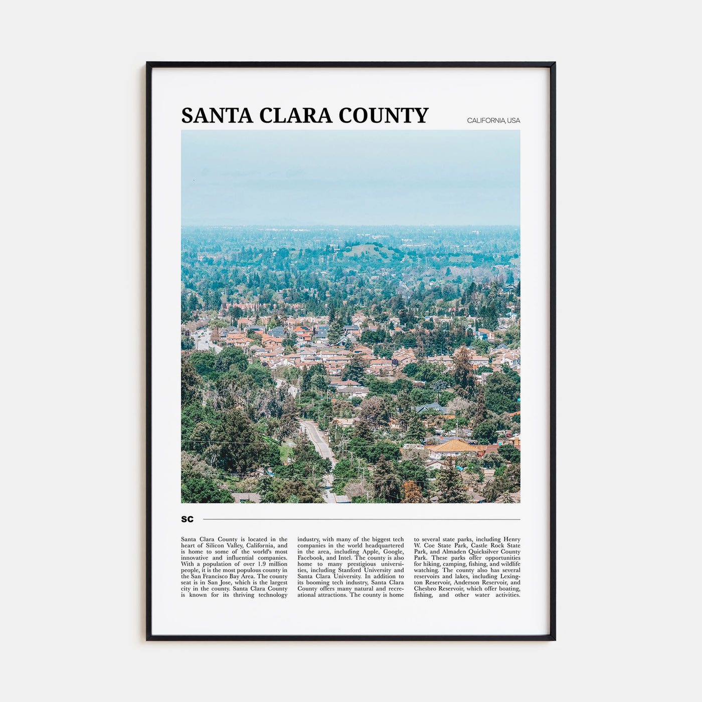 Santa Clara County Travel Color Poster