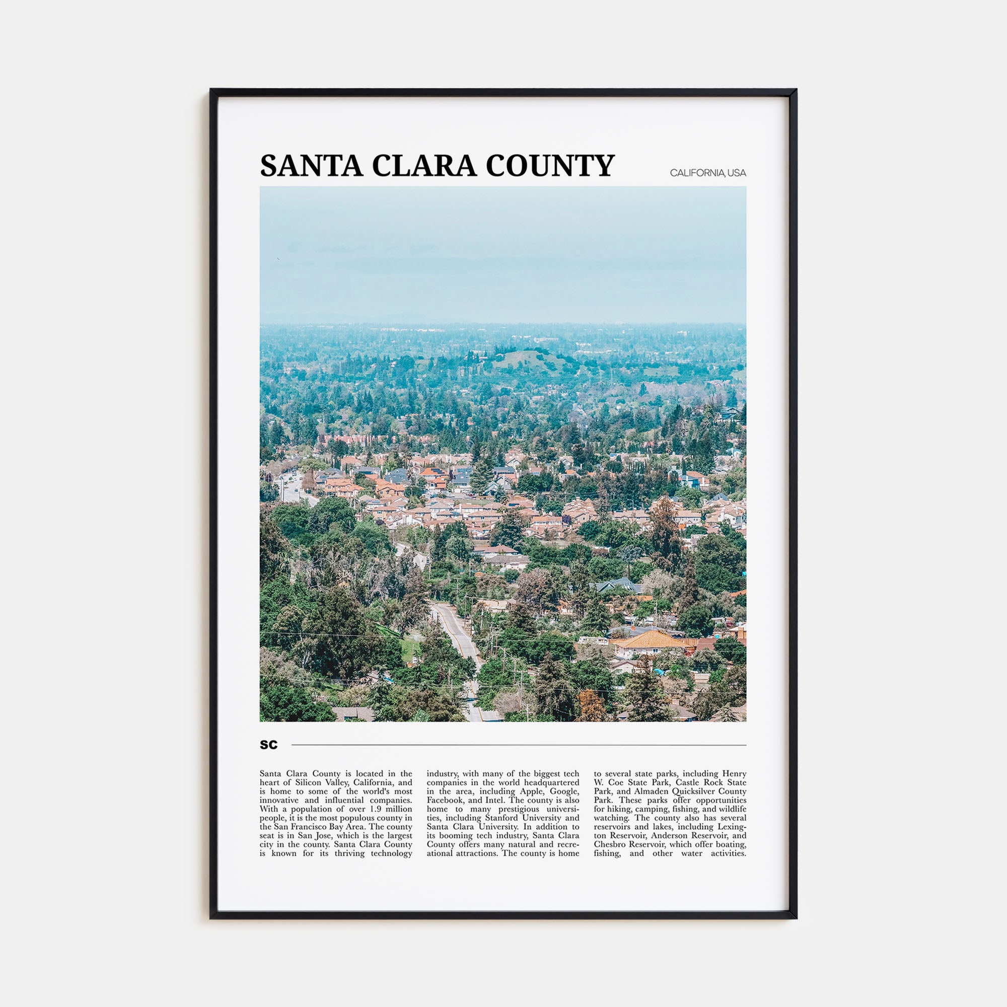 Santa Clara County Travel Color Poster