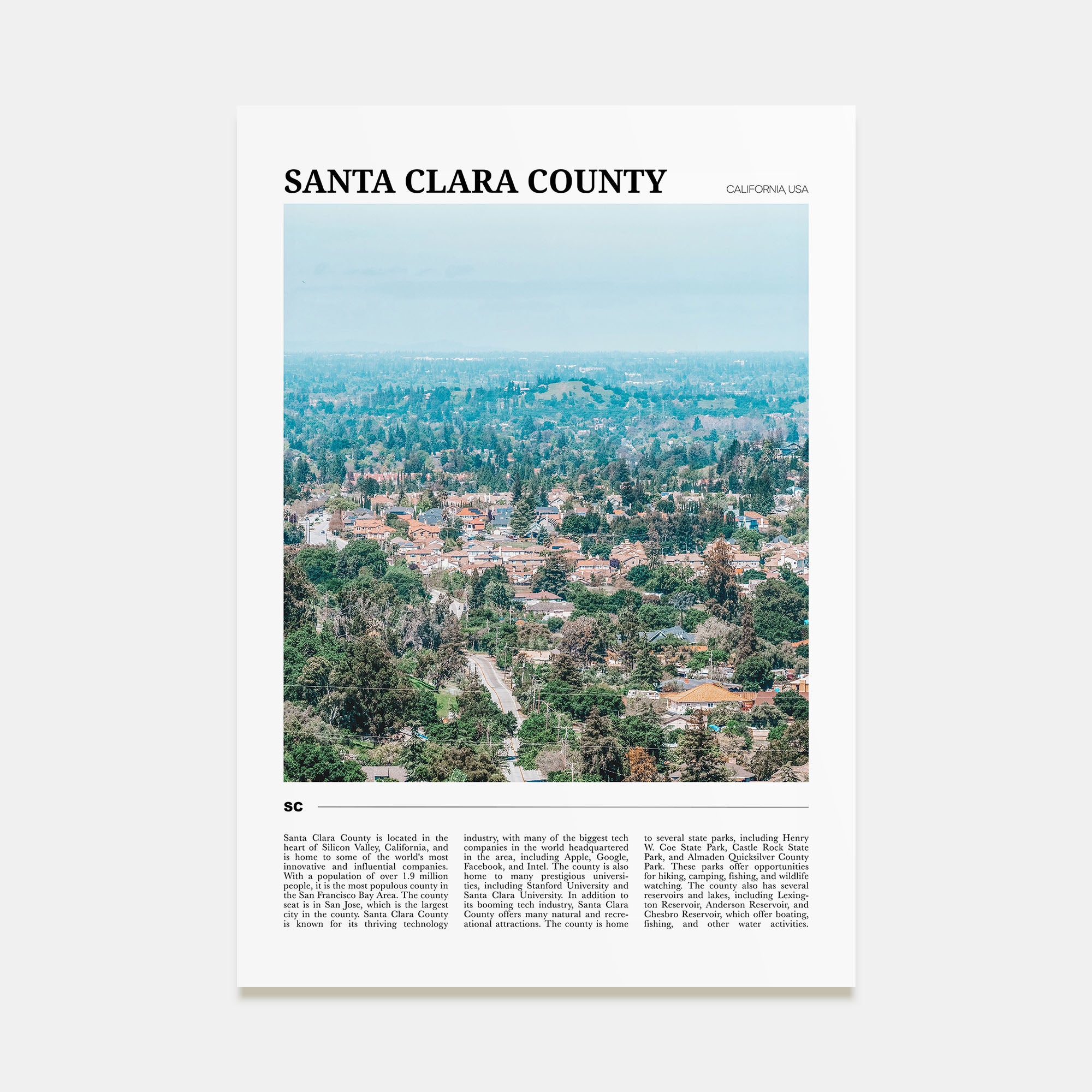 Santa Clara County Travel Color Poster