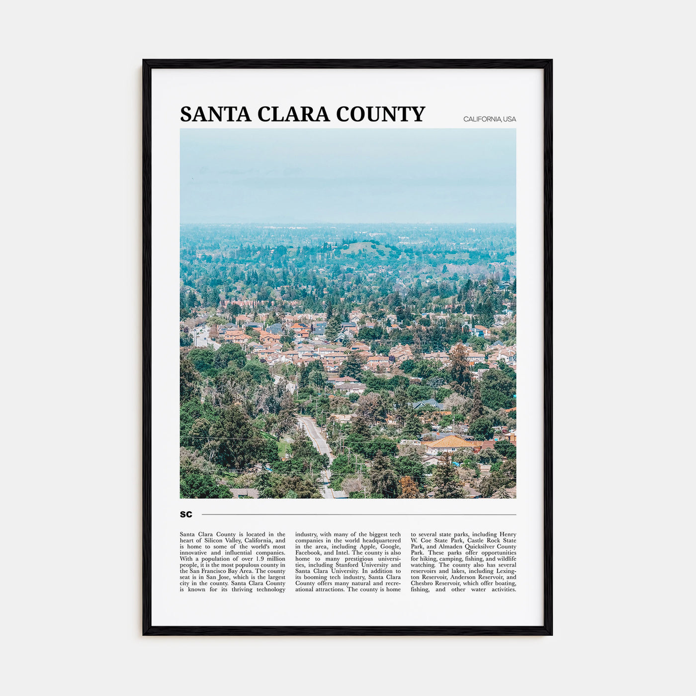 Santa Clara County Travel Color Poster