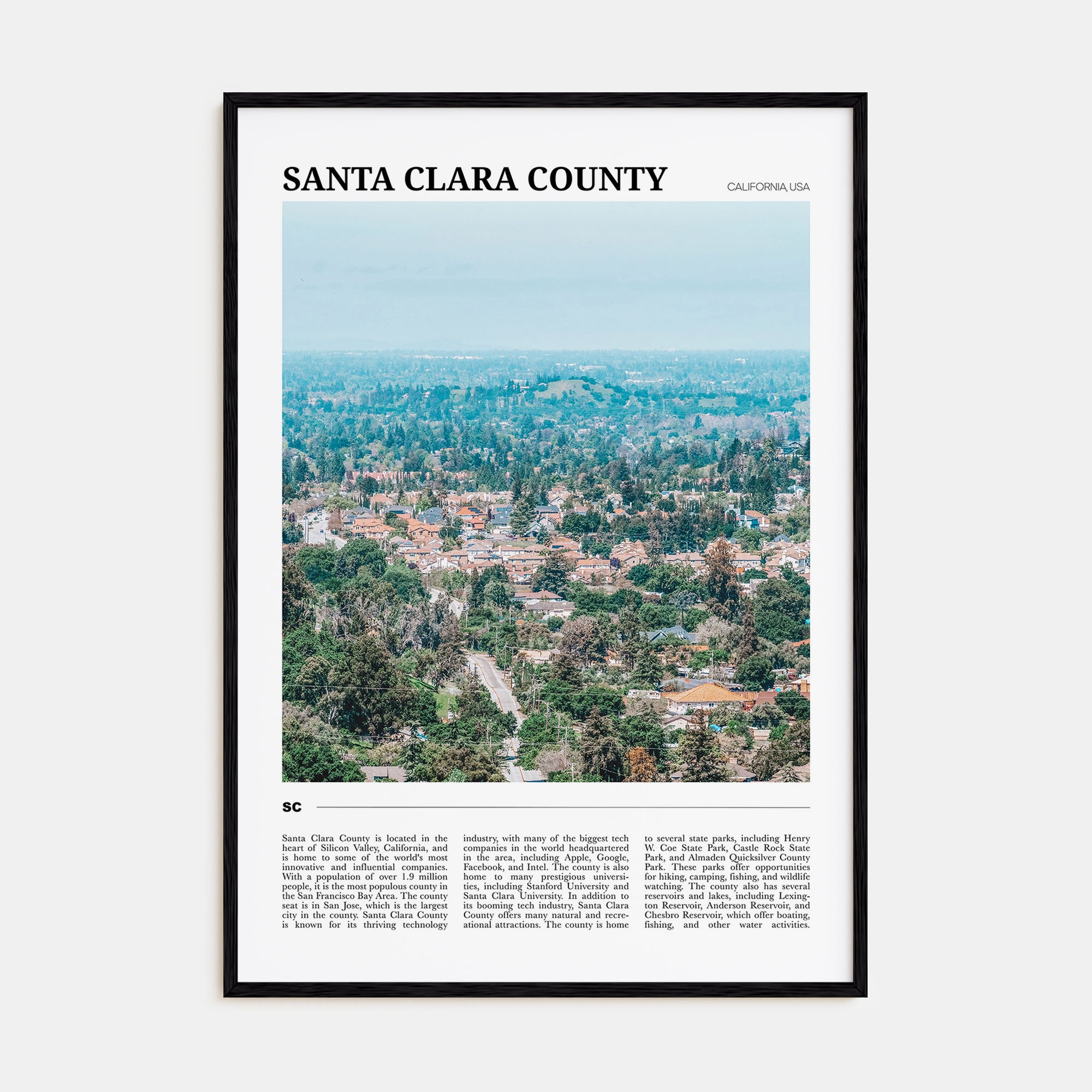 Santa Clara County Travel Color Poster